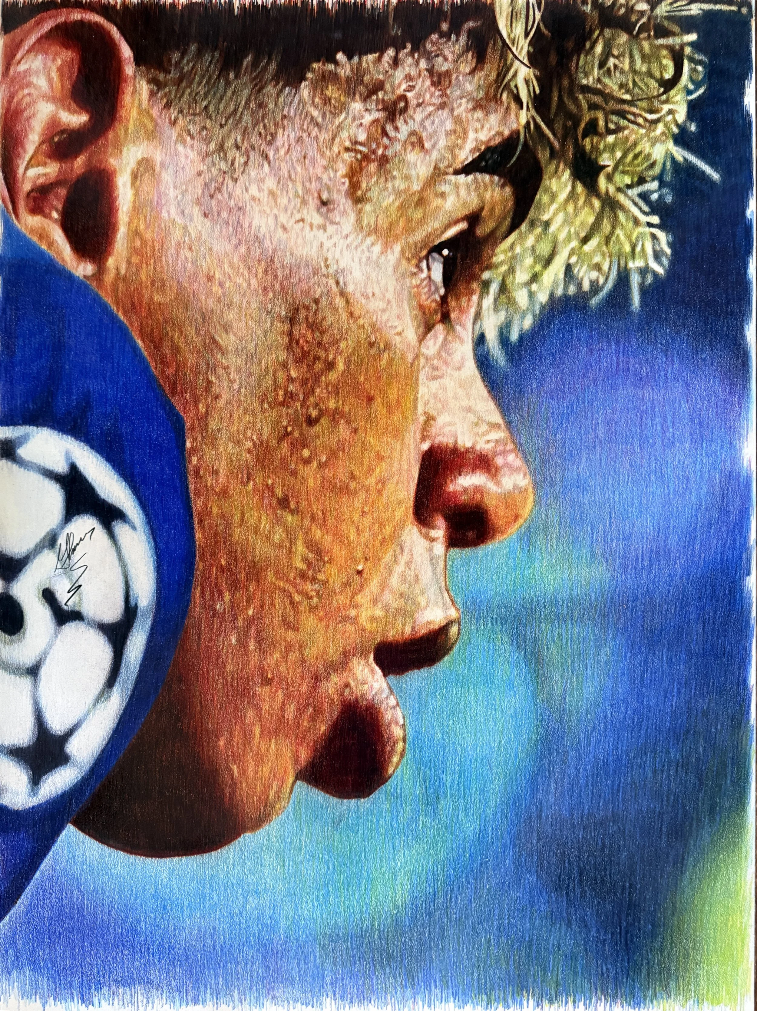 Lamine Yamal, Spain, Soccer
Colored Pencil, 30” x 40”
Available 