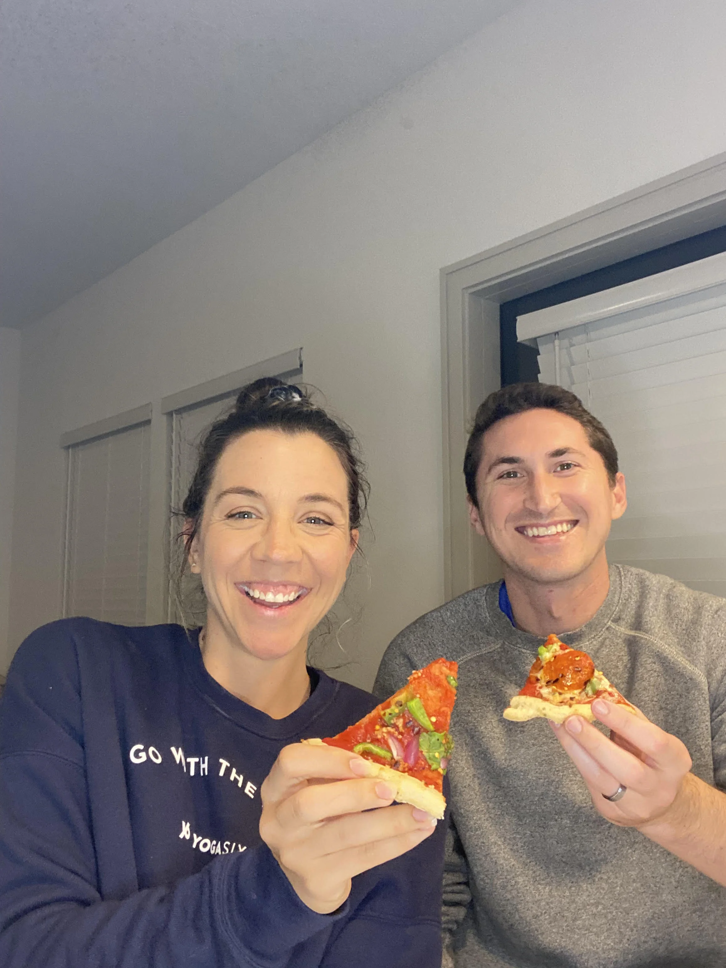 Do a “pizza cheers” before enjoying!