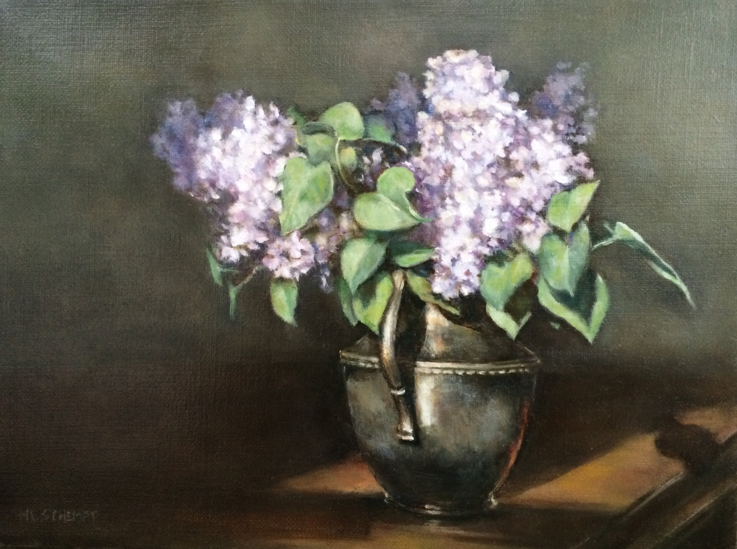  Mary Lou Schempf  Lilacs,  9” x 12”, oil on linen  (private collection)  