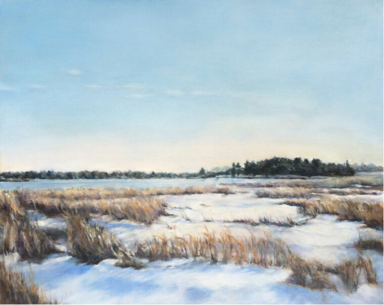  Mary Lou Schempf  Winter Marsh,  12” x 16”, oil on canvas  (private collection)  