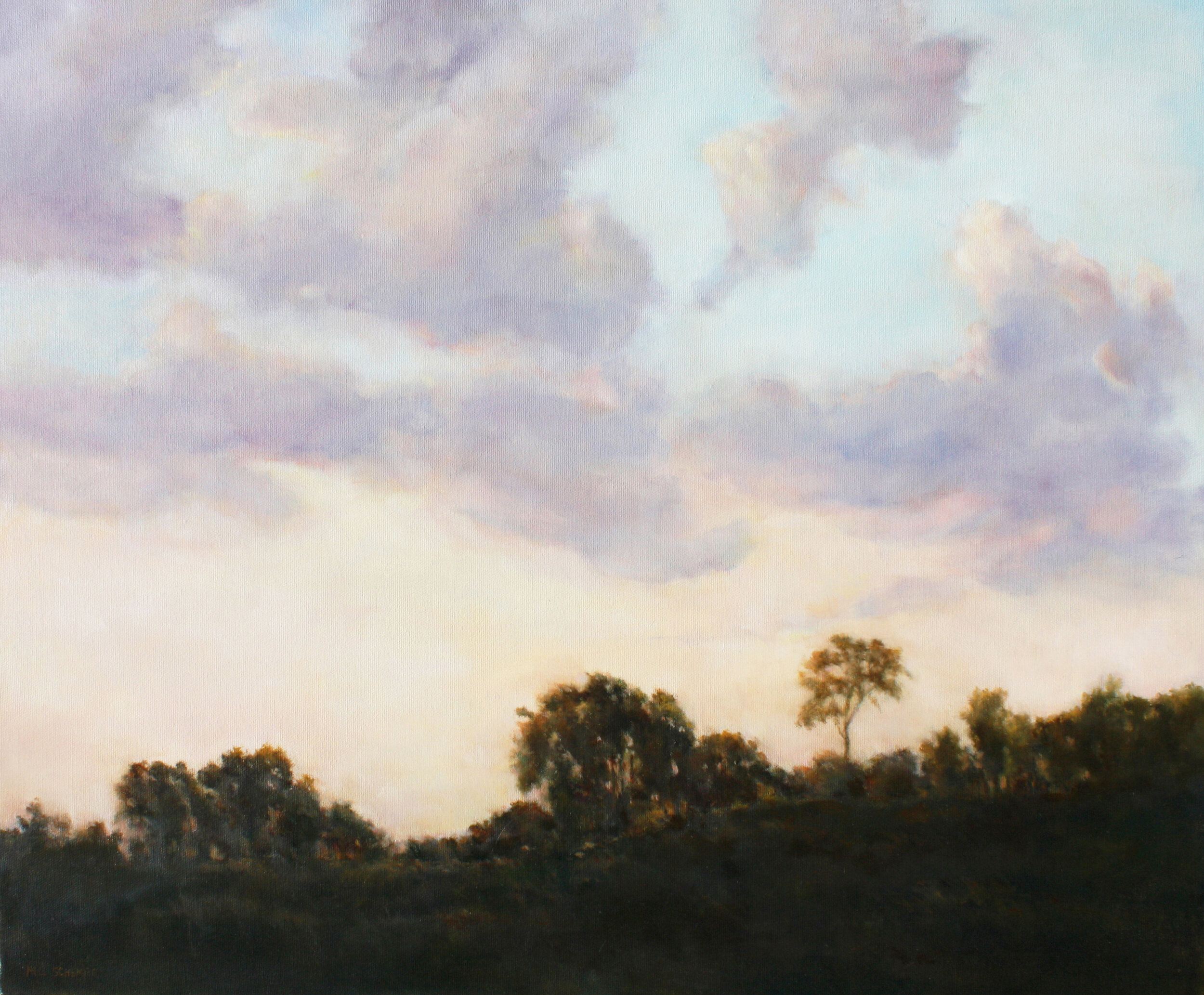  Mary Lou Schempf  Trees Before Twilight,  20” x 24”, oil on canvas  (available)                                                                                                                 