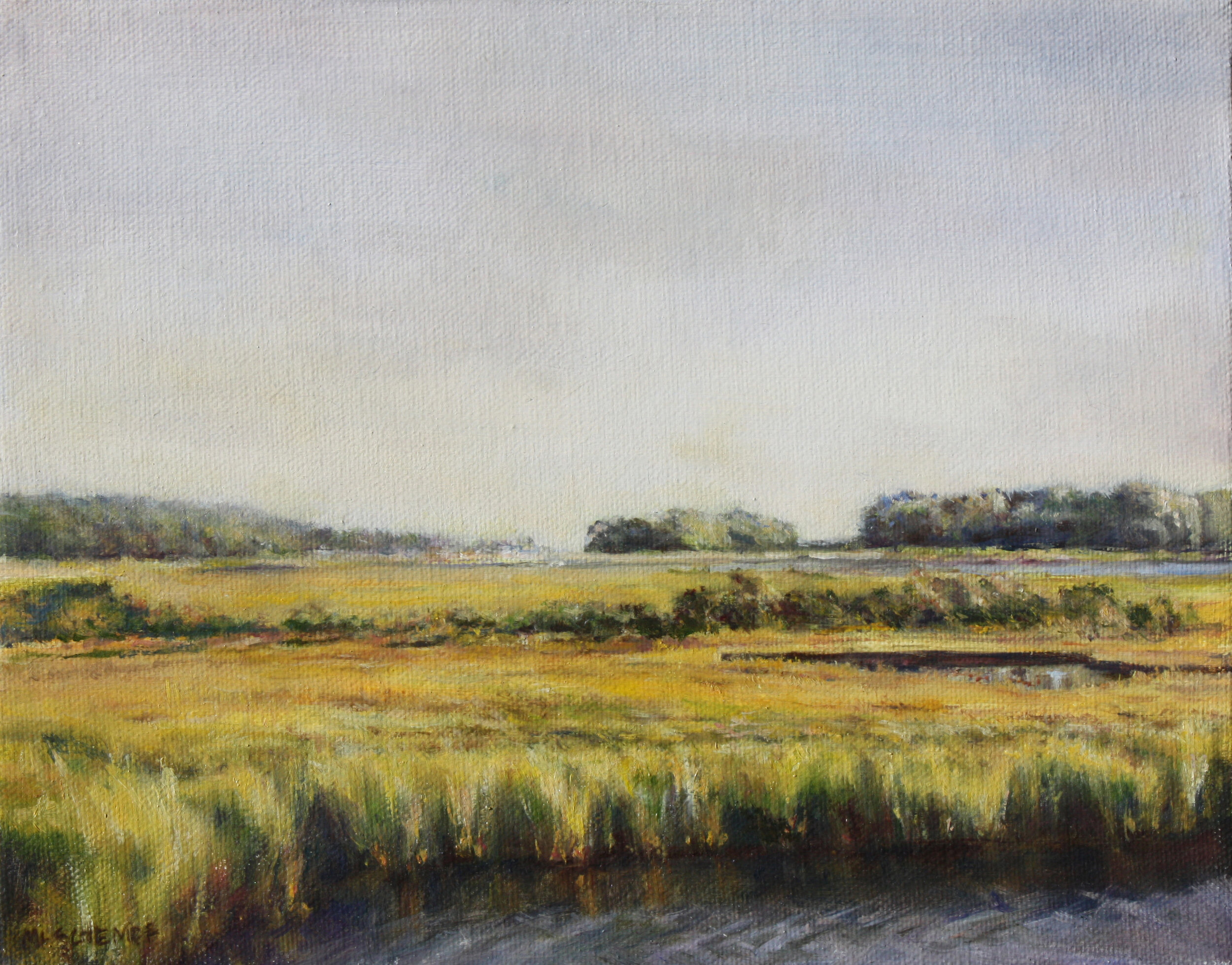 Mary Lou Schempf  Yellow Marsh,  8” x 10”, oil on canvas   (private collection)  