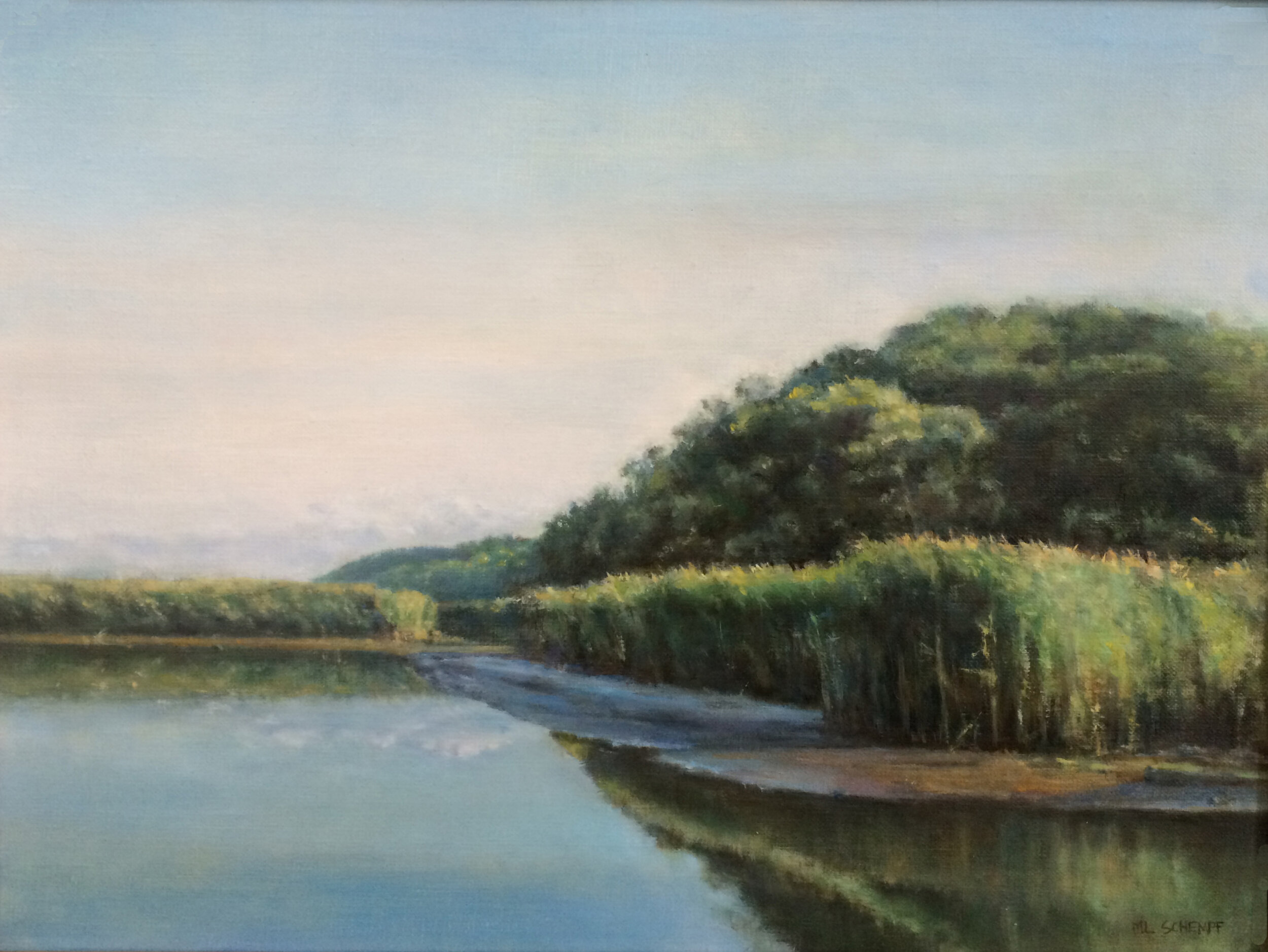  Mary Lou Schempf  Piermont Marsh, 12” x”24, oil on linen  (available)  