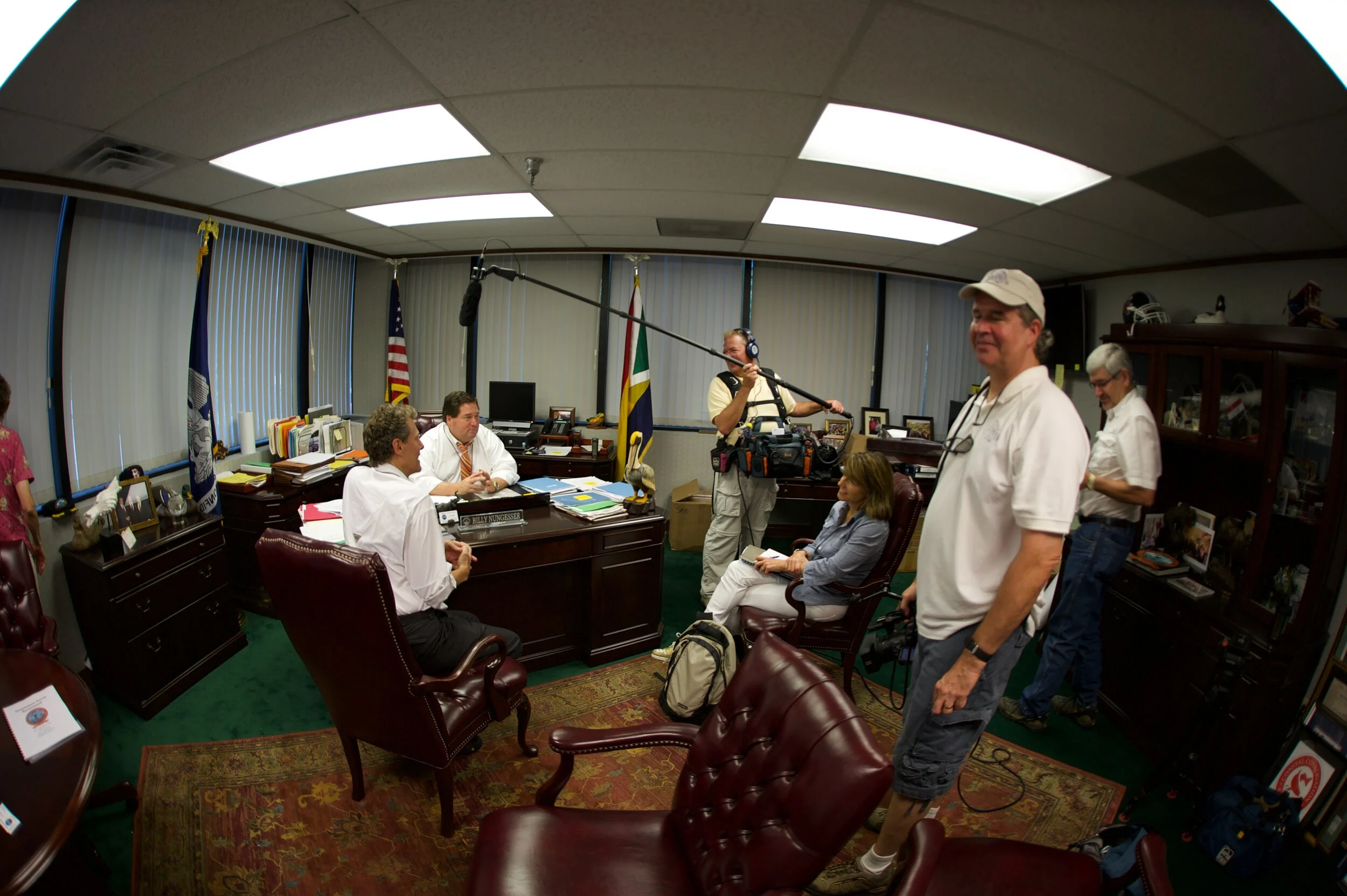 Mayor Bobby Nunguesser of Placquemines Parrish does another interview for Duke’s video team.