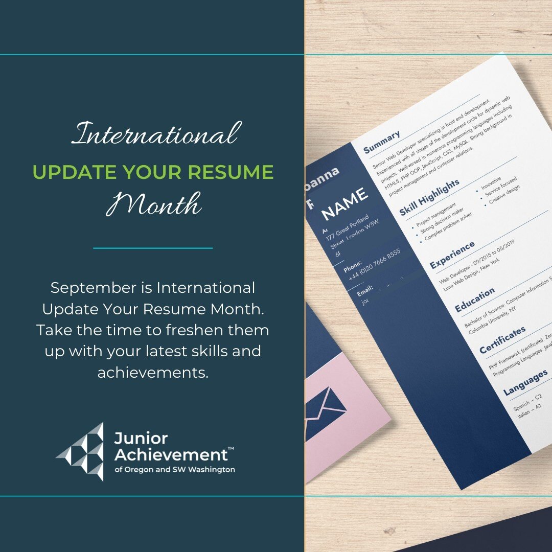 When is the last time you updated your resume? This is often overlooked until it's needed at the last second. September is International Update Your Resume Month. Take the time to freshen them up with your latest skills and achievements.