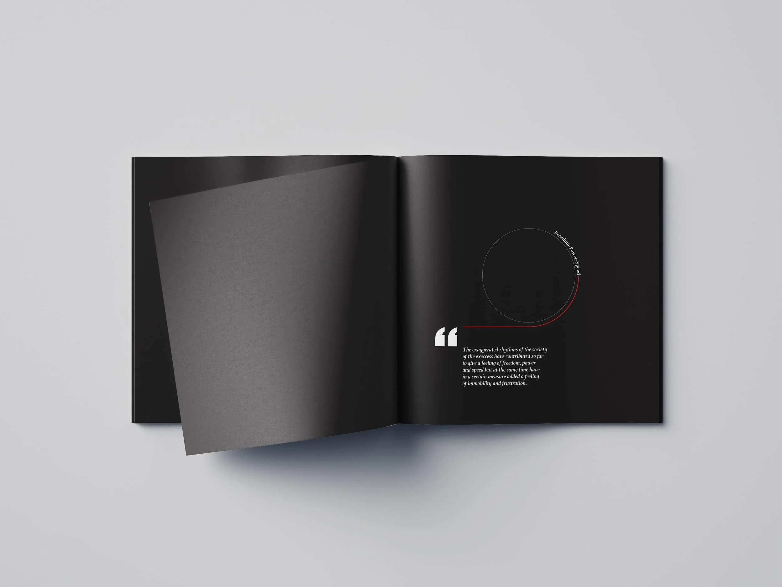 Creative book design with experimental typography and high-contrast editorial composition.