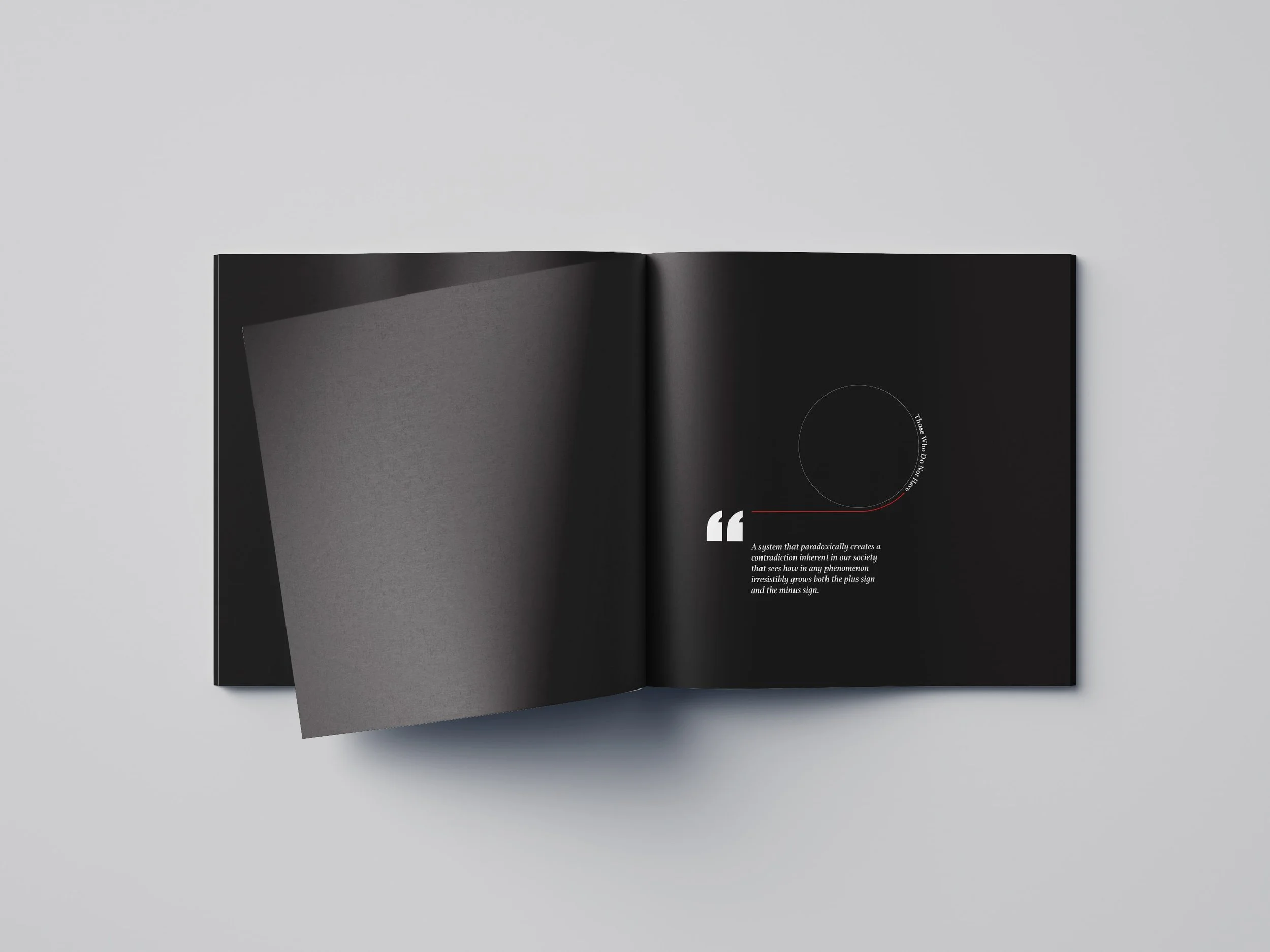 Visual communication and editorial design project featuring modern black-and-red typography.