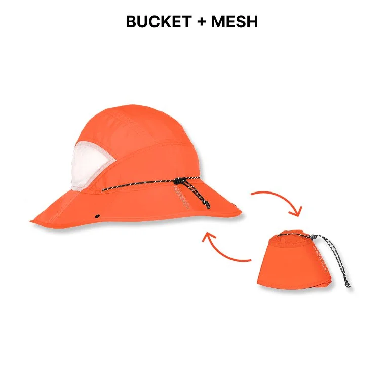 bucket hat, fishing hat, foldable, packable hat, UPF 50, sun protection, quick-dry, recycle material, one-size-fits-most, adjustable fit on adult and children head sizes, unisex