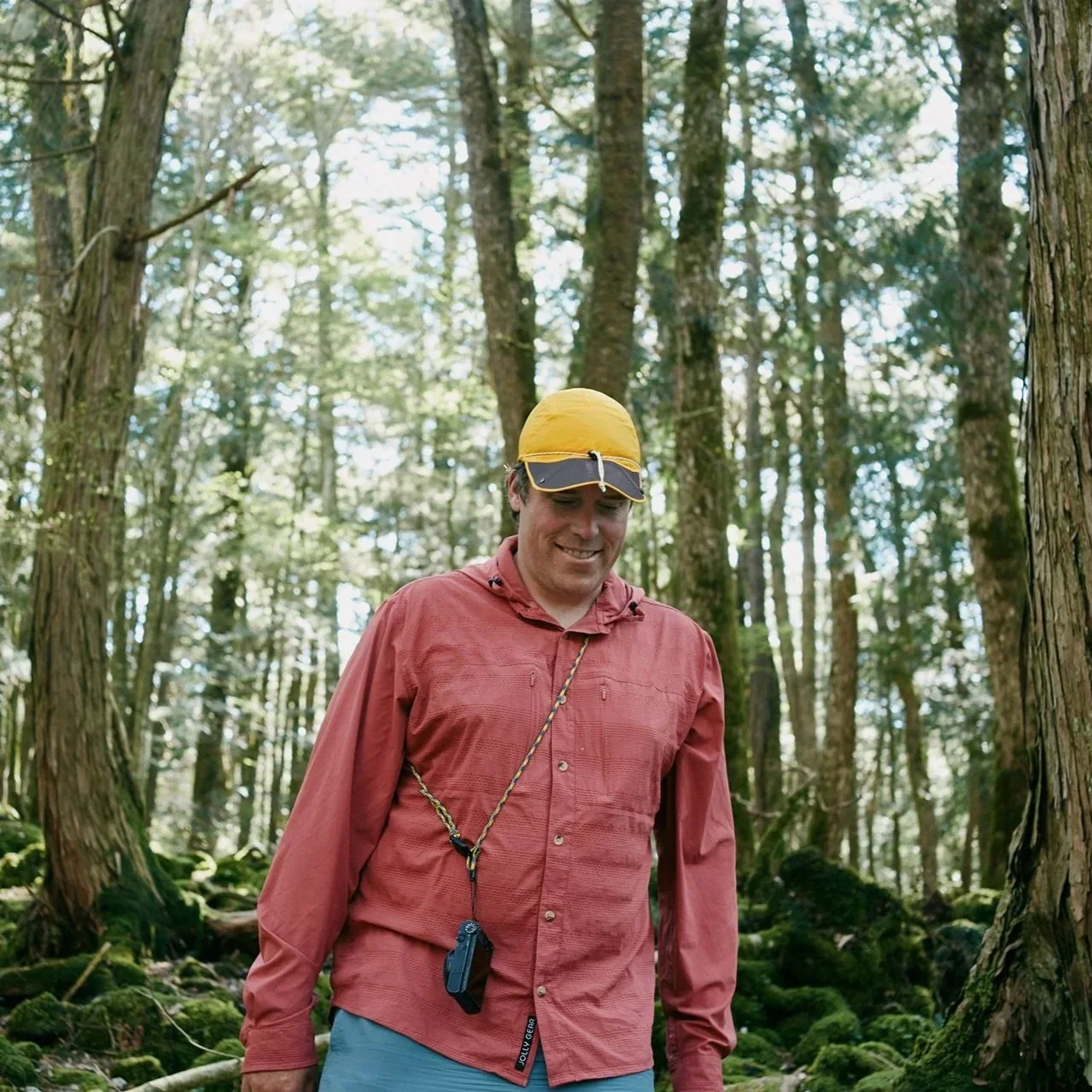 P-CAP Mustard Mix 5-panel style packable headwear, unisex, UPF 50, hiking, camping, urban outdoor headwear.