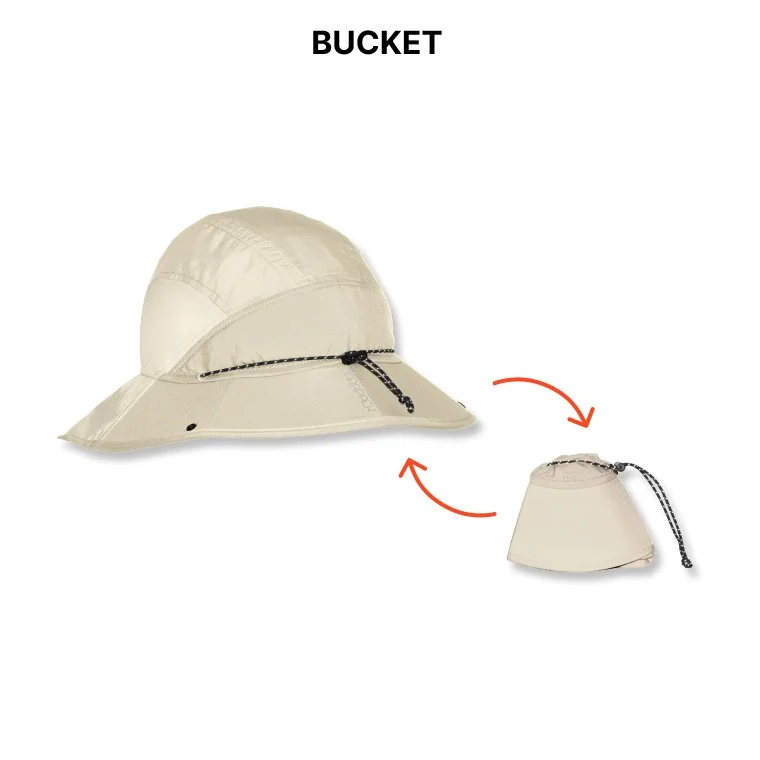 bucket hat, fishing hat, mesh panel, foldable, packable hat, UPF 50, sun protection, quick-dry, recycle material, one-size-fits-most, adjustable fit on adult and children head sizes, unisex