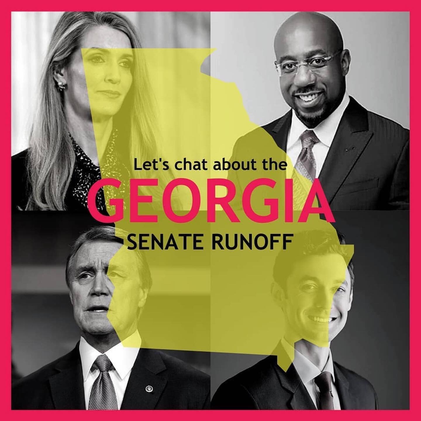 Let's go Georgia! Please #VoteWithLove

From our friends @ignite_national
・・・
You might have been hearing a lot about runoff elections lately. What are they and why do they matter? The results of the Georgia Senate runoffs would determine which party