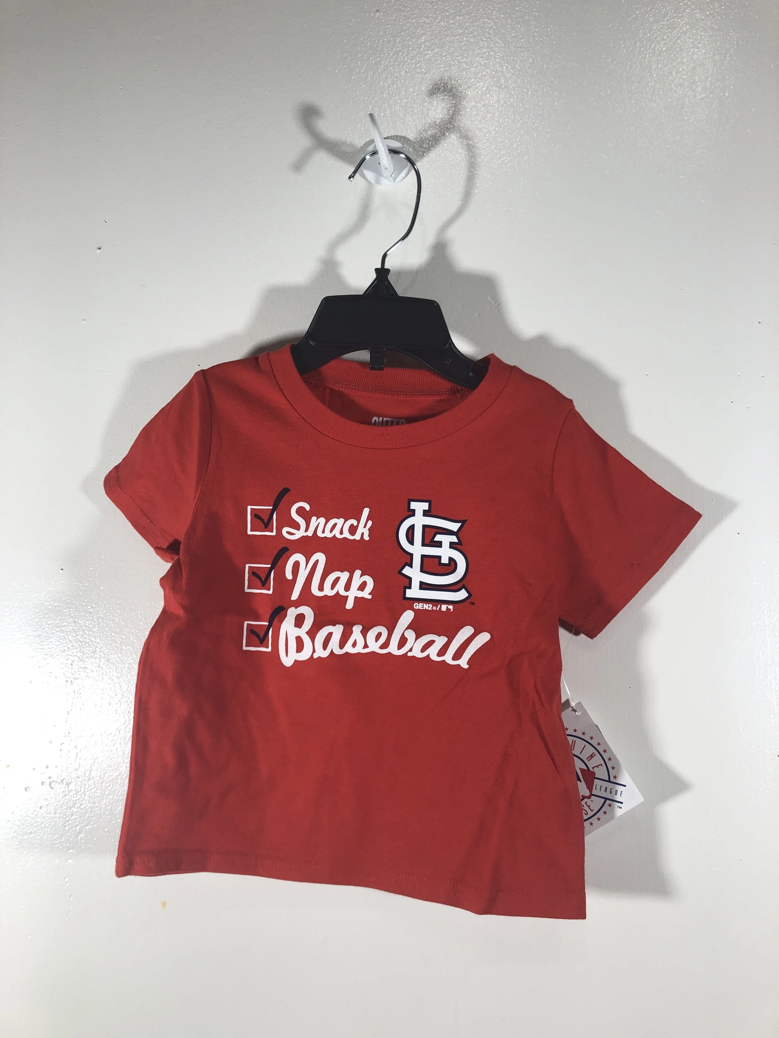 Cardinals Red Infant/Toddler Snack Nap Baseball Tshirt — Hats N Stuff