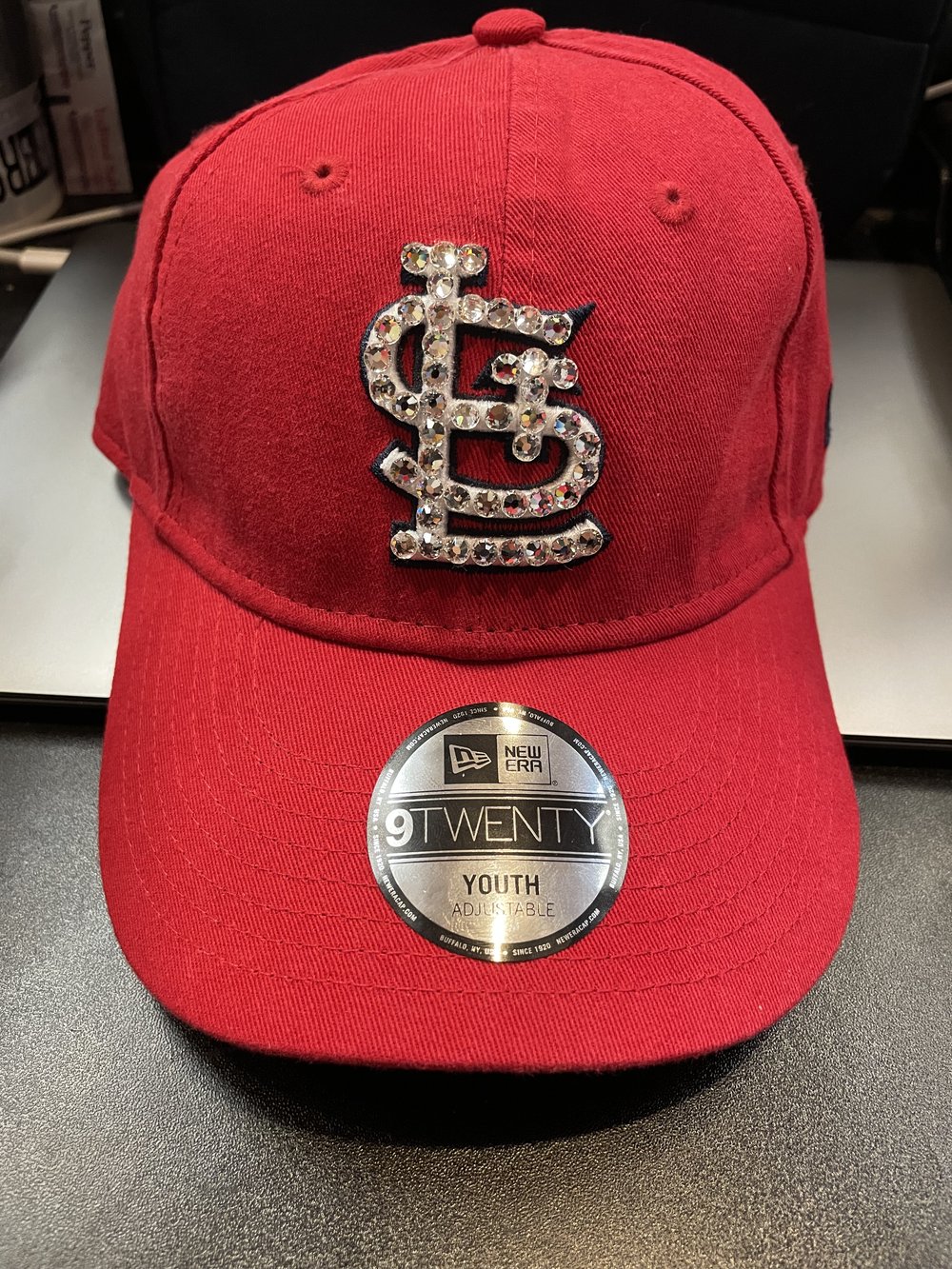 YOUTH adjustable St. louis Cardinals BLINGED ballcap (ages 4-7
