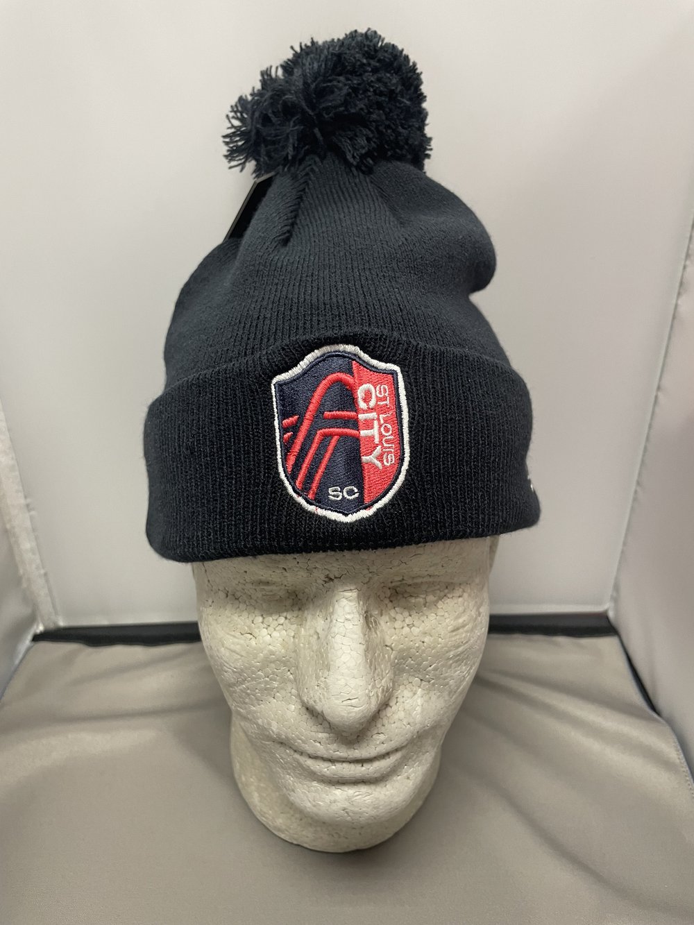 ST LOUIS CITY SC NAVY POM BALL BEANIE MLS CREST BACK — Hats N Stuff