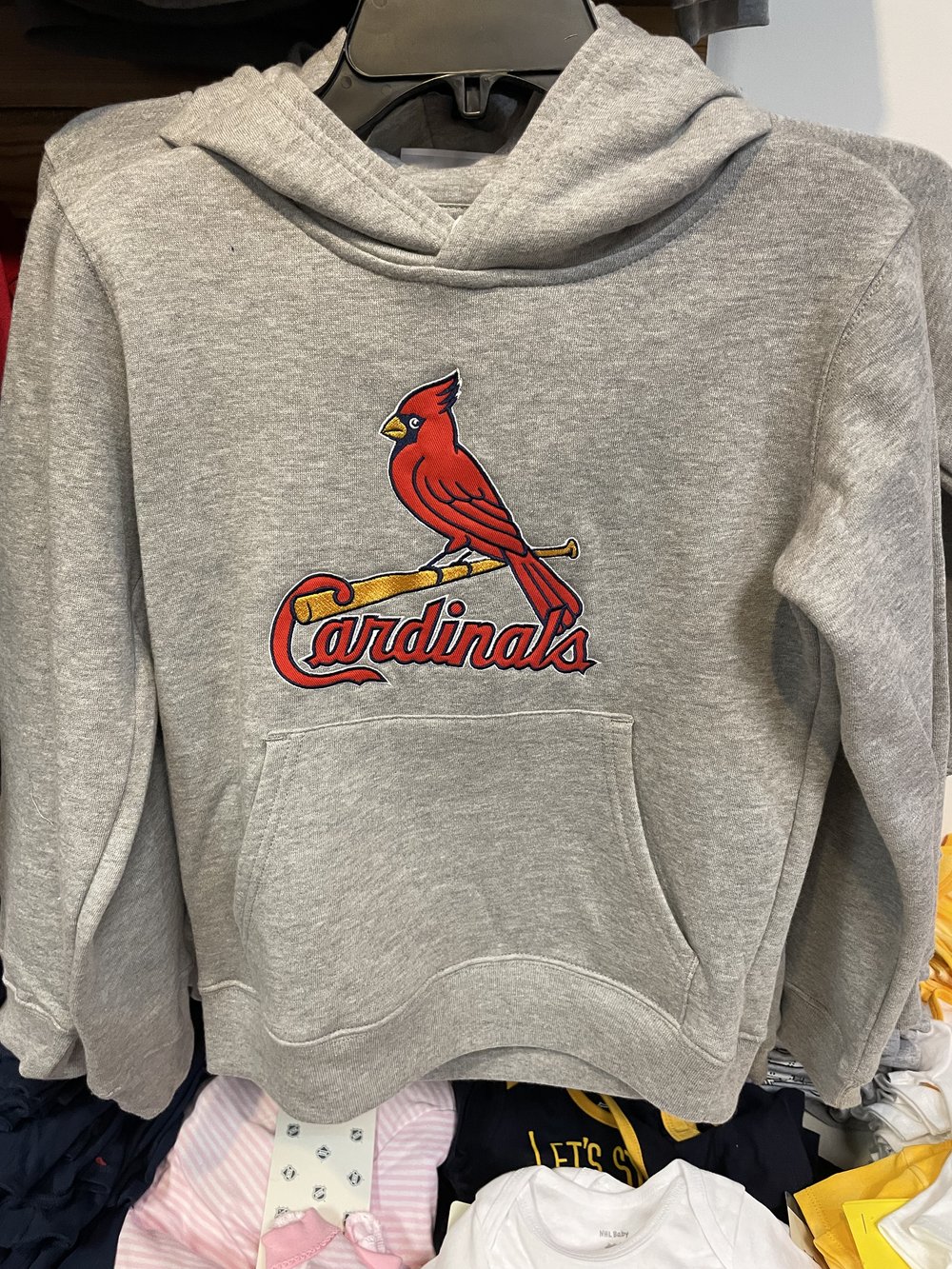 ST LOUIS CARDINALS TODDLER EMBROIDERED FRONT HOODY GRAY — Hats N Stuff