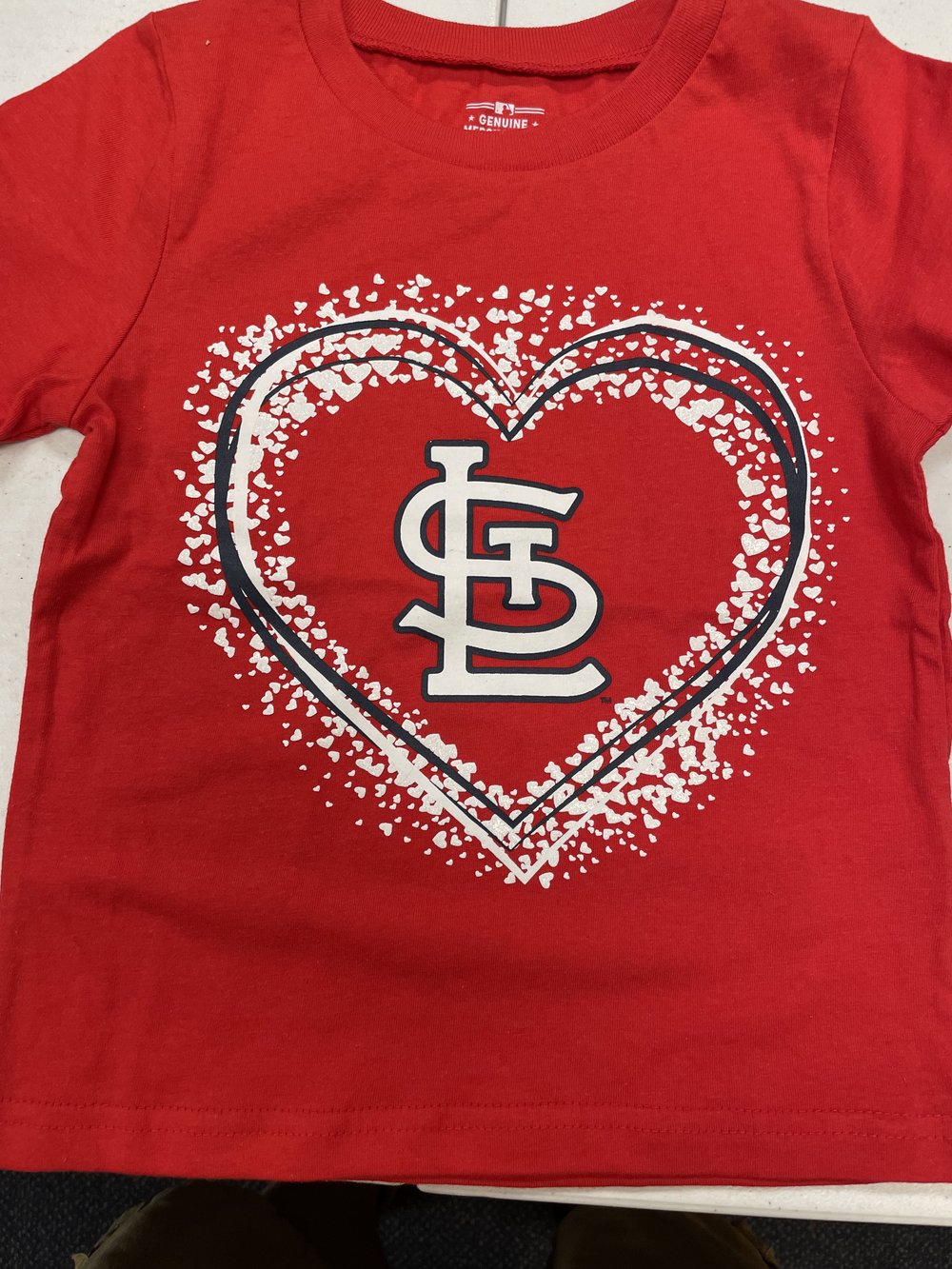 St Louis Cardinals toddler girls tee big heart — Hats N Stuff