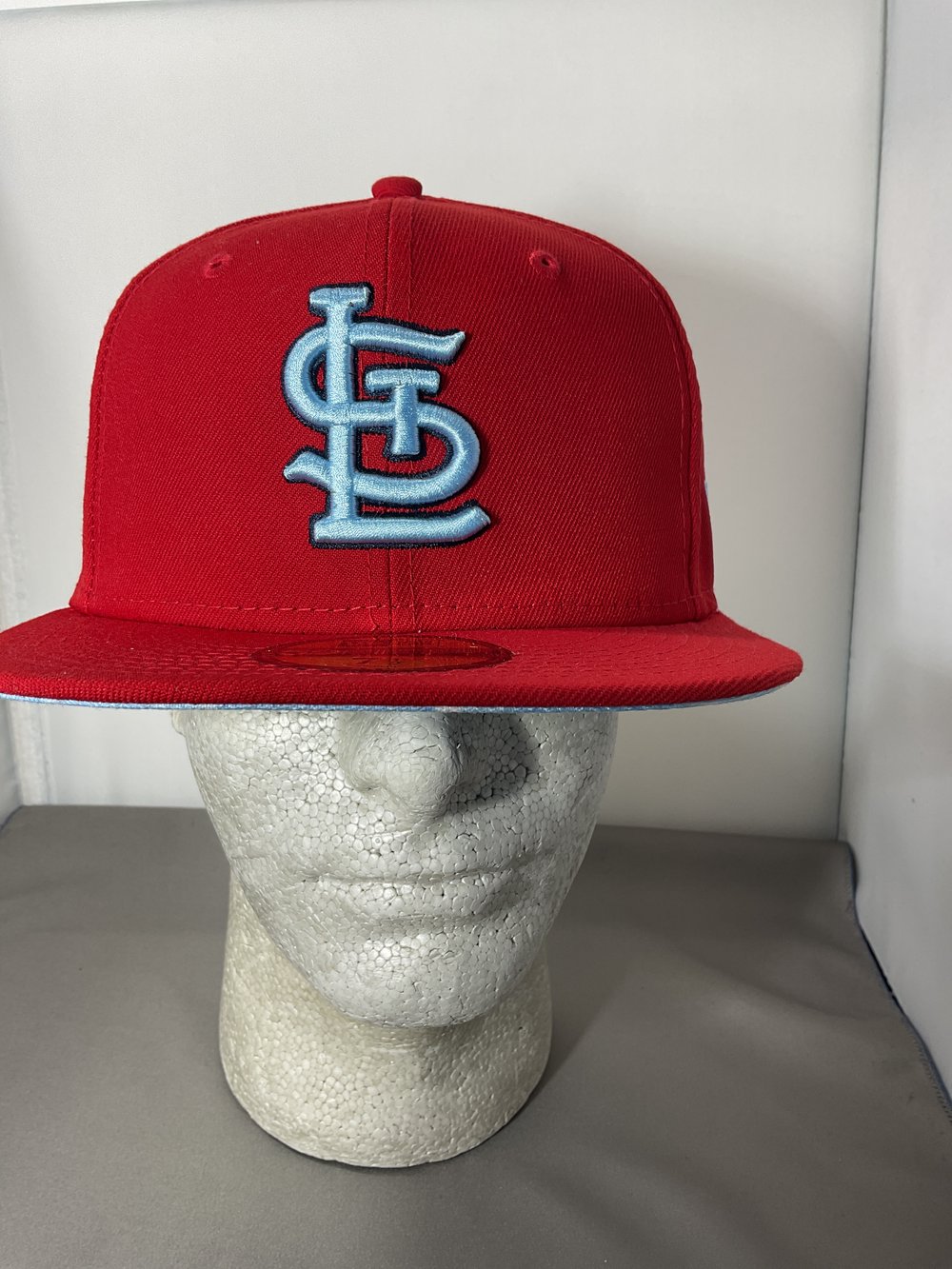 st louis light blue baseball hat cap red bill