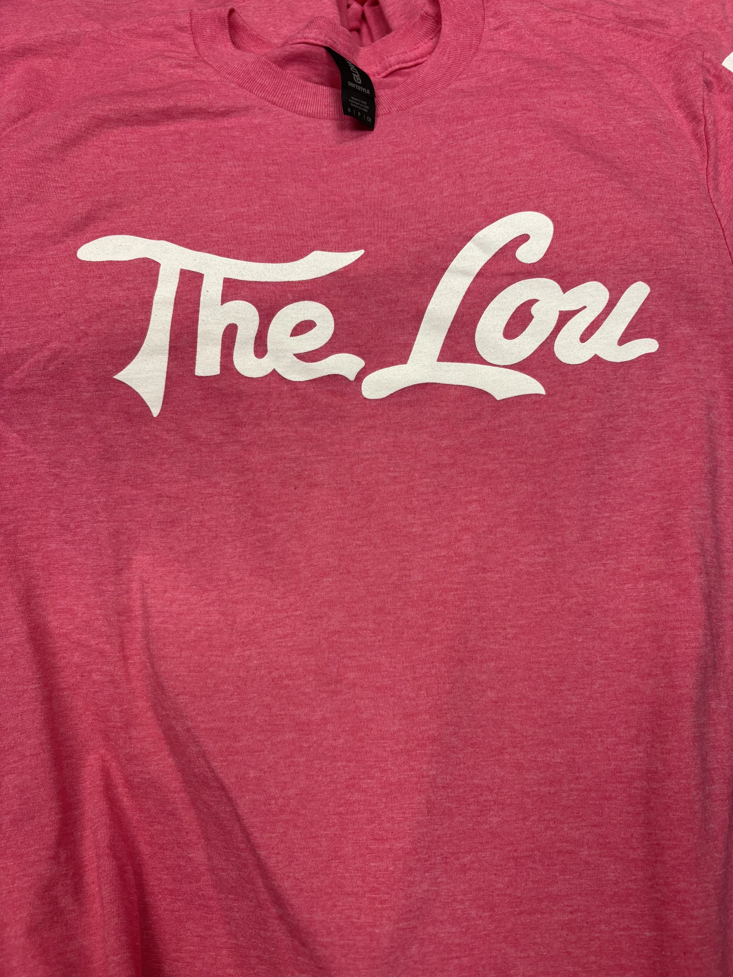 The Lou Pink Tee Shirt with White Script