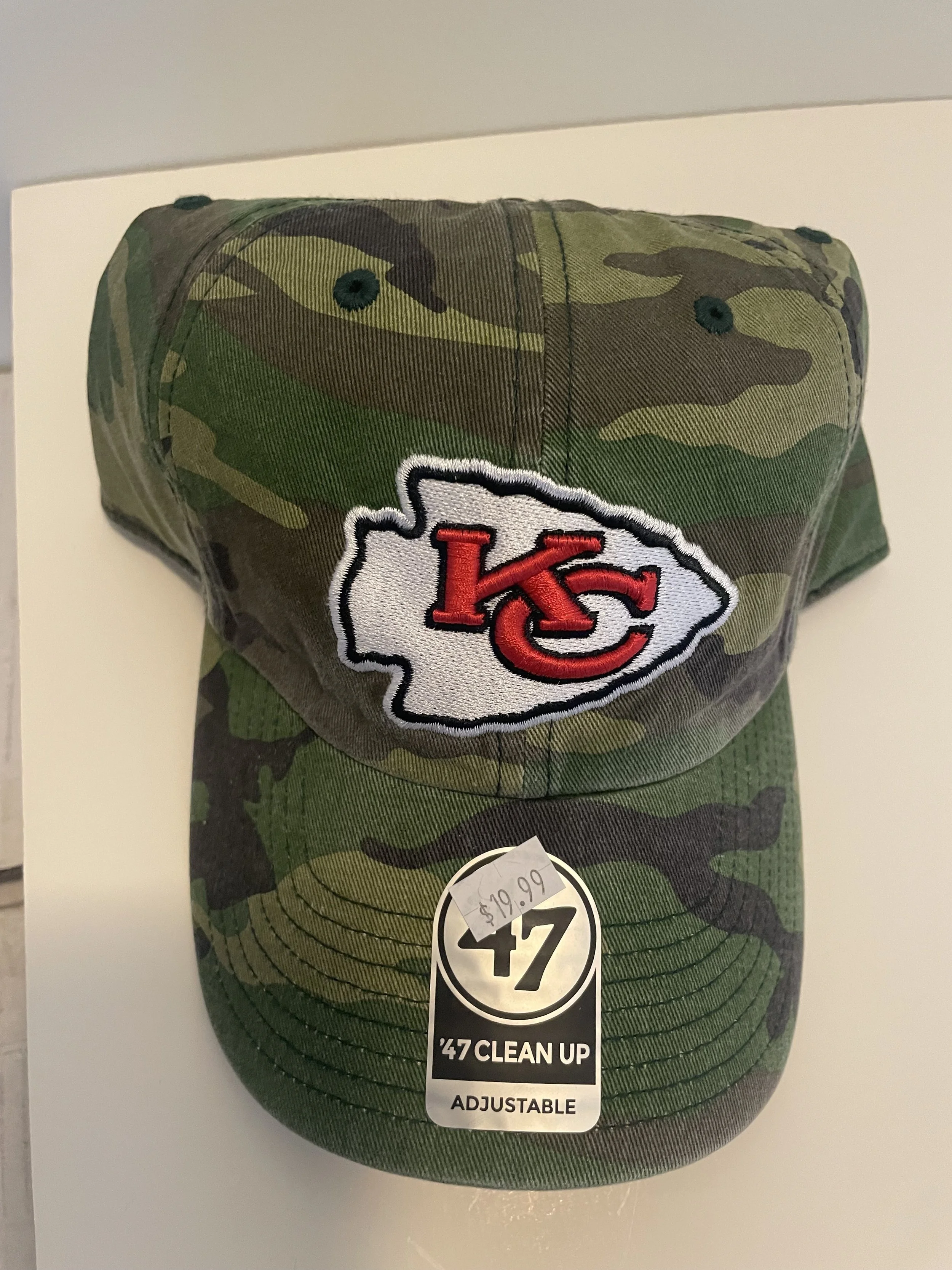 KANSAS CITY CHIEFS CAMO PRINT ADJUSTABLE BALLCAP