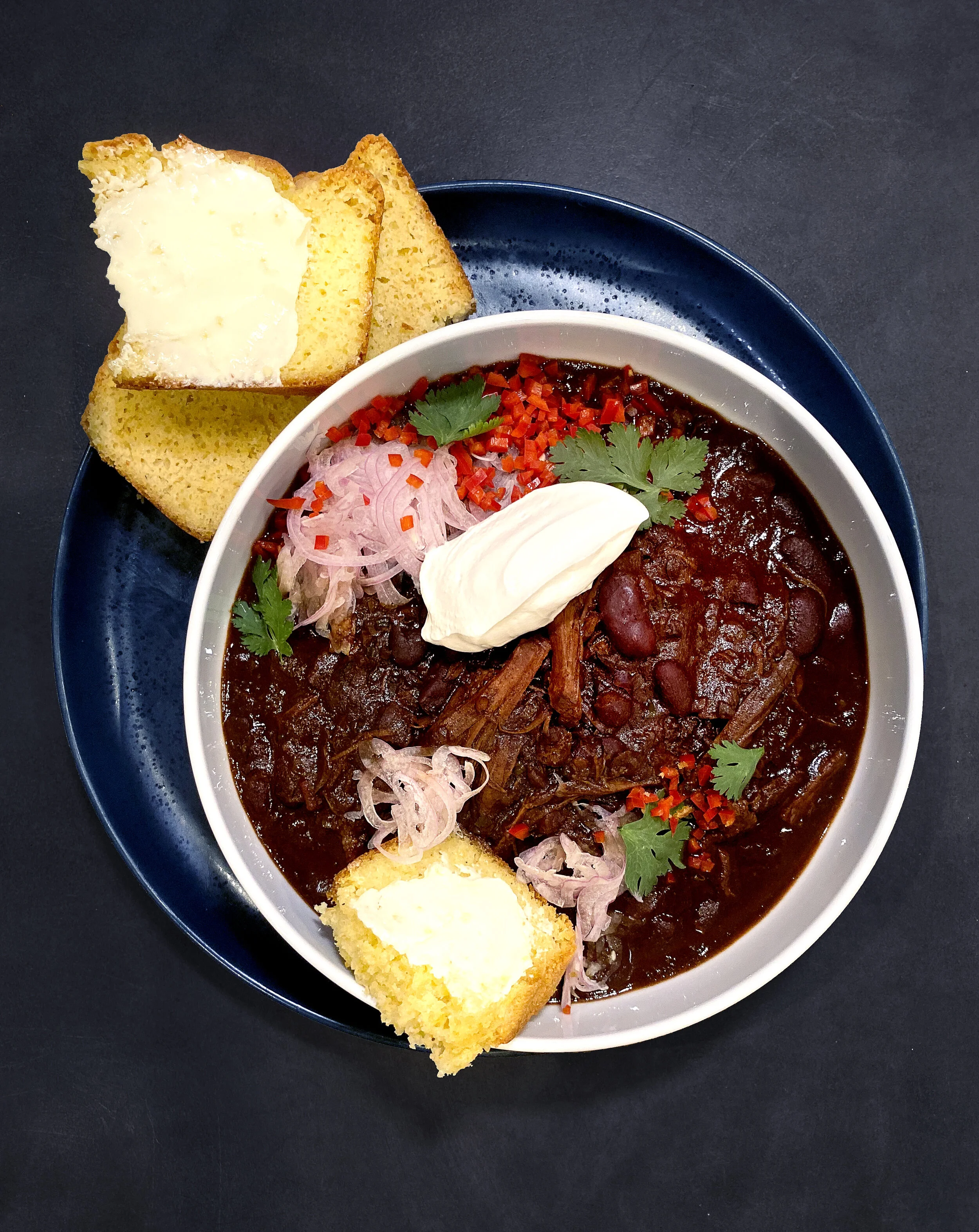 Chili con Carne & Buttermilk Cornbread