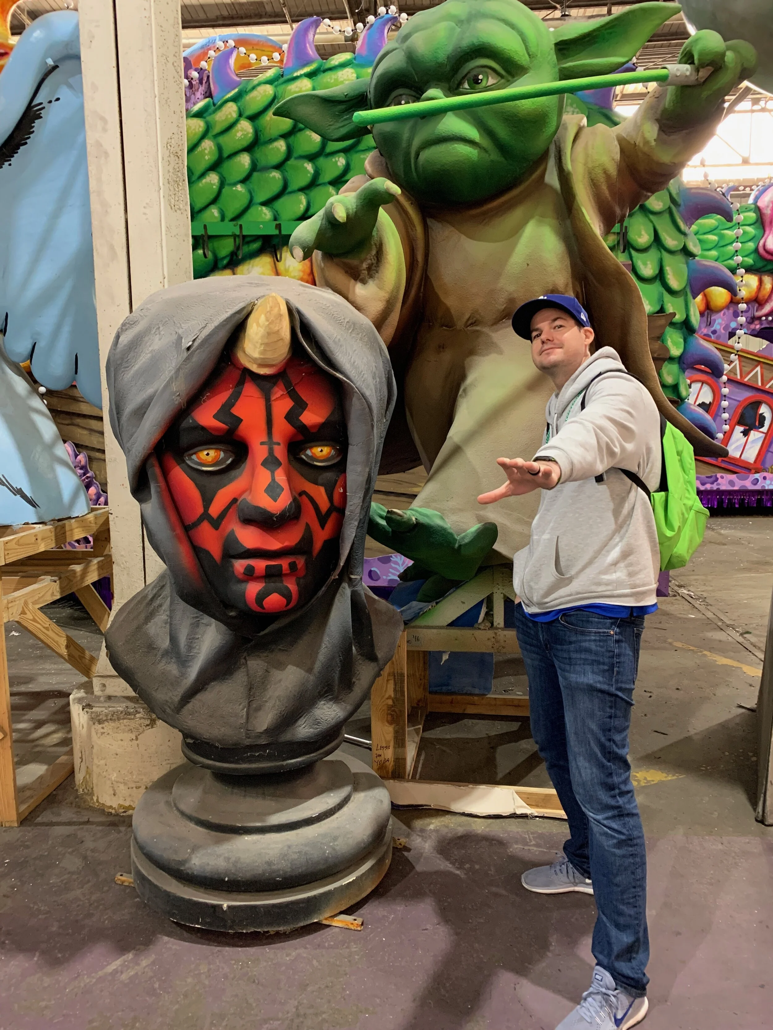 Mardi Gras World Floats Darth Maul Yoda Star Wars New Orleans Louisiana LA NOLA