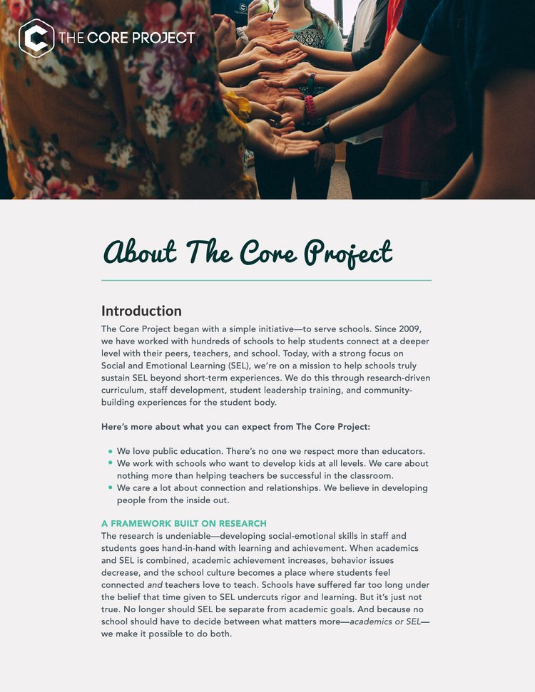 Social Emotional Learning (SEL) Resources — The Core Project