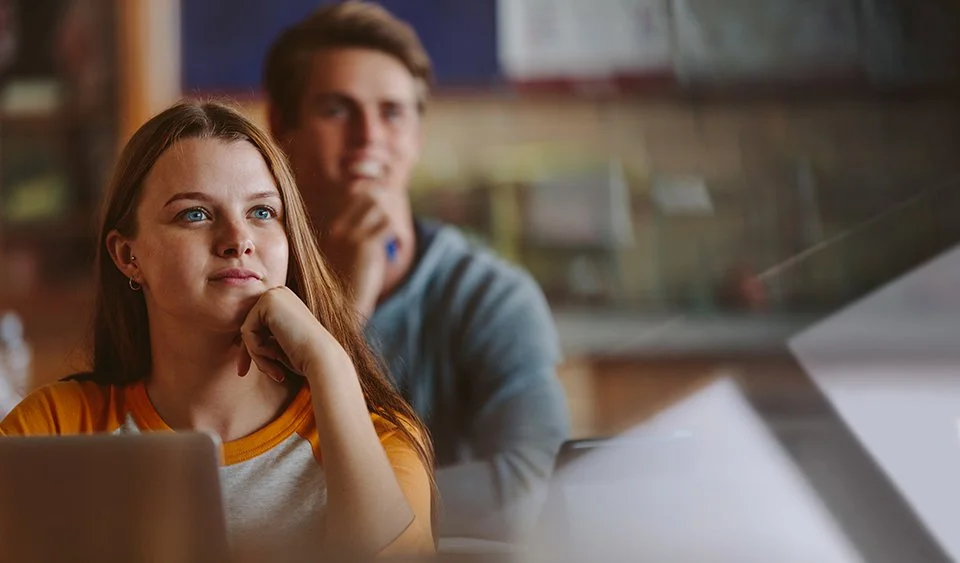 High school students participating in a Core Lessons classroom discussion.