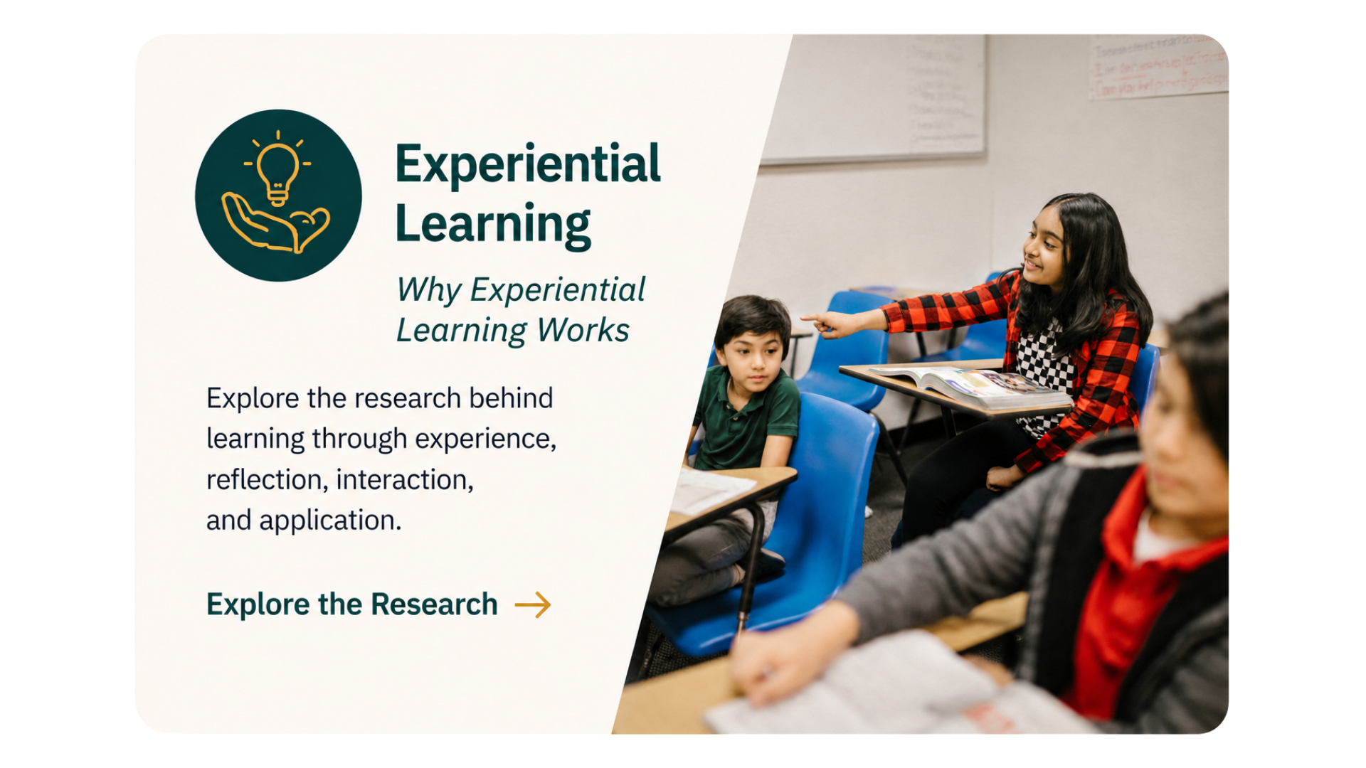 Students participating in a classroom activity illustrating The Core Project’s experiential learning approach.