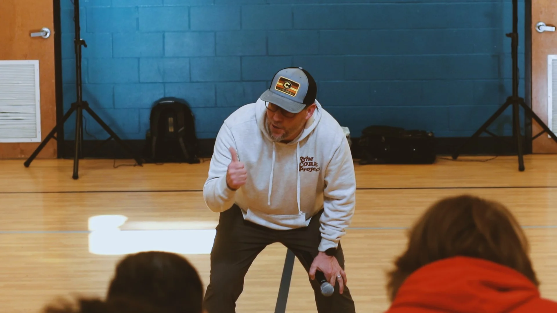 Greg Sommers facilitating an interactive experience with students.