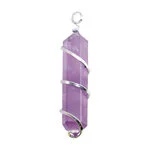 Silver Twist Point Pendant - Amethyst