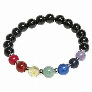 Chakra Gemstone Bracelet - With om Symbol Charm