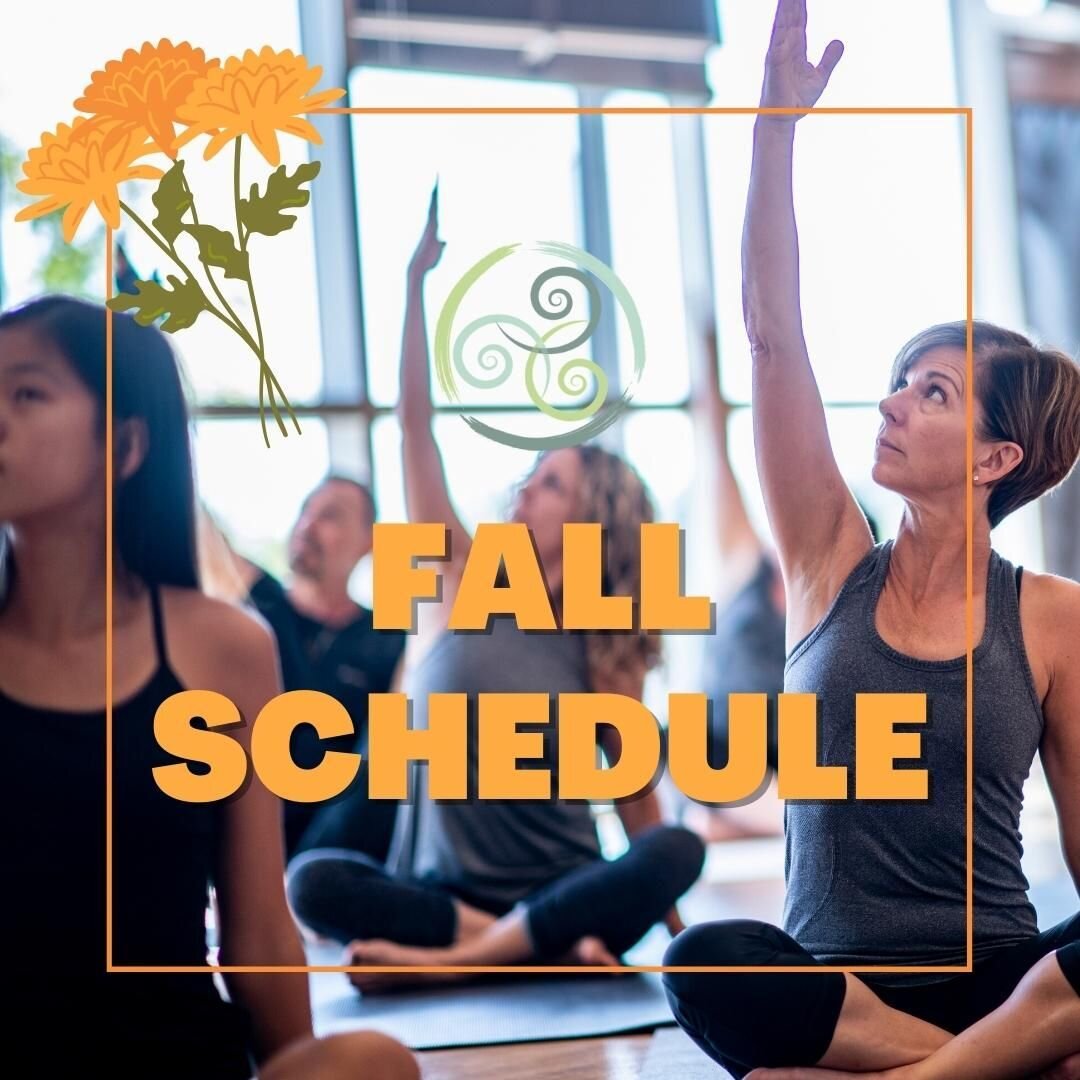 Hello September!!! Can you believe it?! The mornings getting cooler and the evenings are filled with the sounds of nature. 😌 As the seasons shift so does our yoga schedule! We&rsquo;ve adjusted some classes and added some new class times and teacher