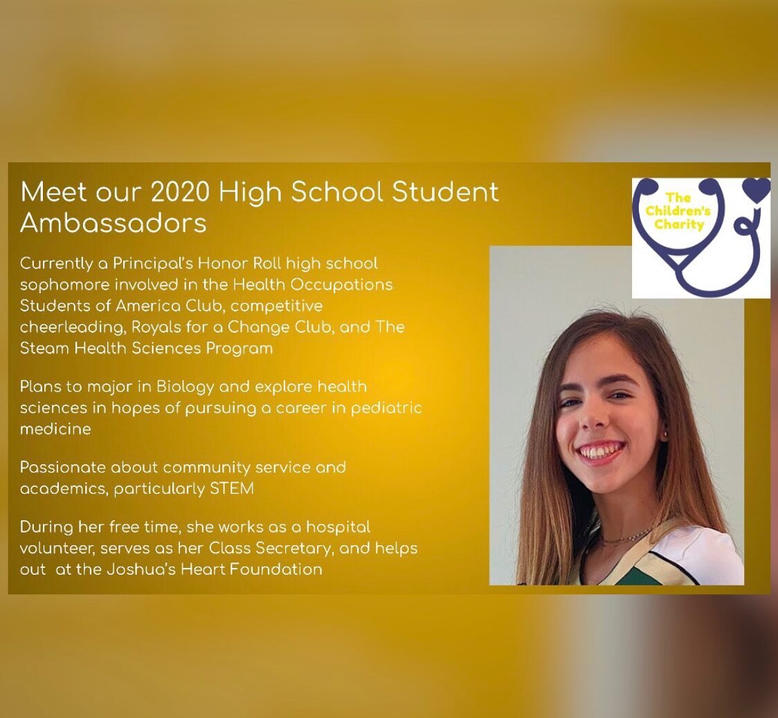 Meet one of our high school ambassadors, Sofia Plasencia! She is one of our bloggers and is also working on her very own service project.💫 Can&rsquo;t wait to see all the great things you will do!😊💙