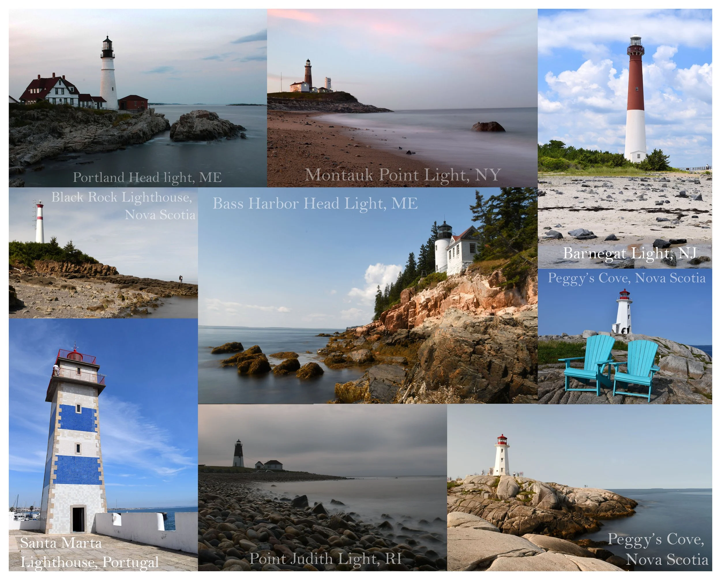 Lighthouse Collage 11 x 14 canvas