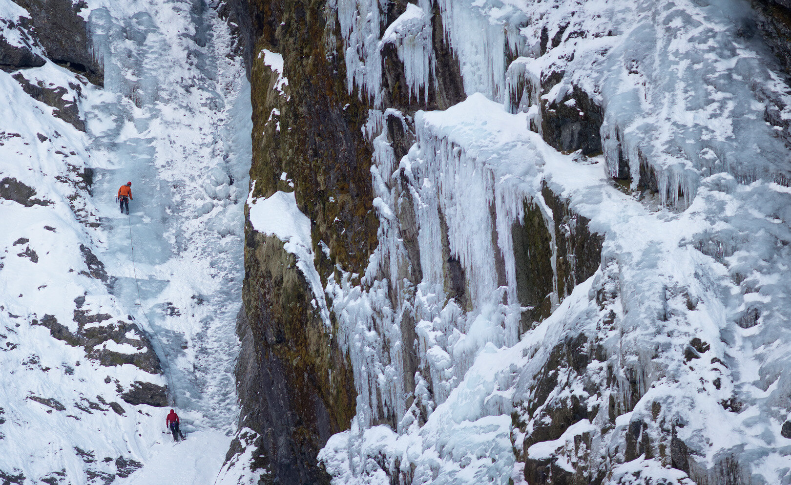 Ice climbing by the Milford Tunnel
