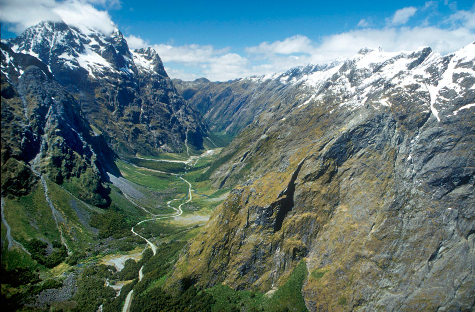 Aerial view of the Milford road