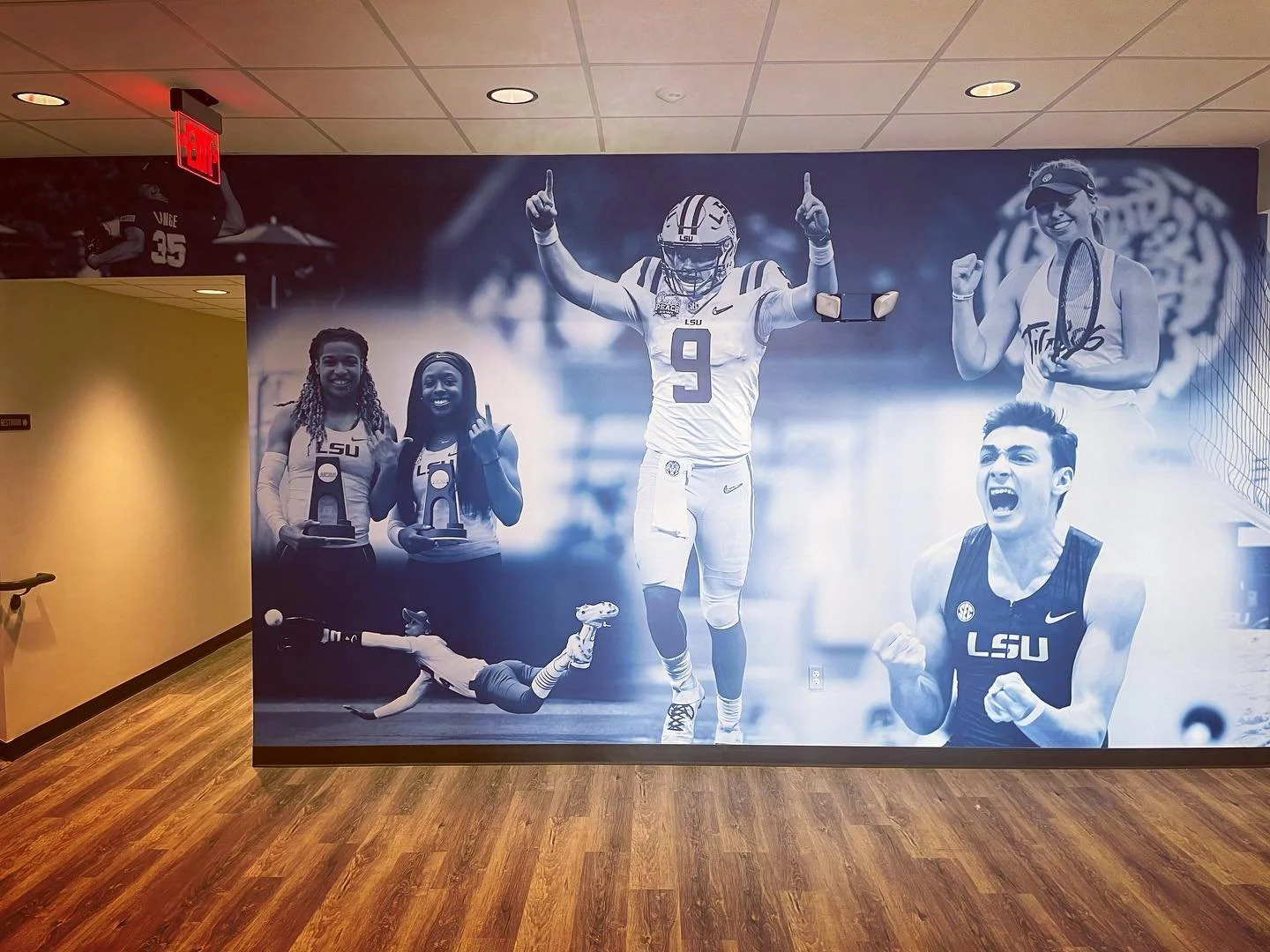 Had fun making this wall graphic, showcasing @hymelsports high profile athletes/clients.