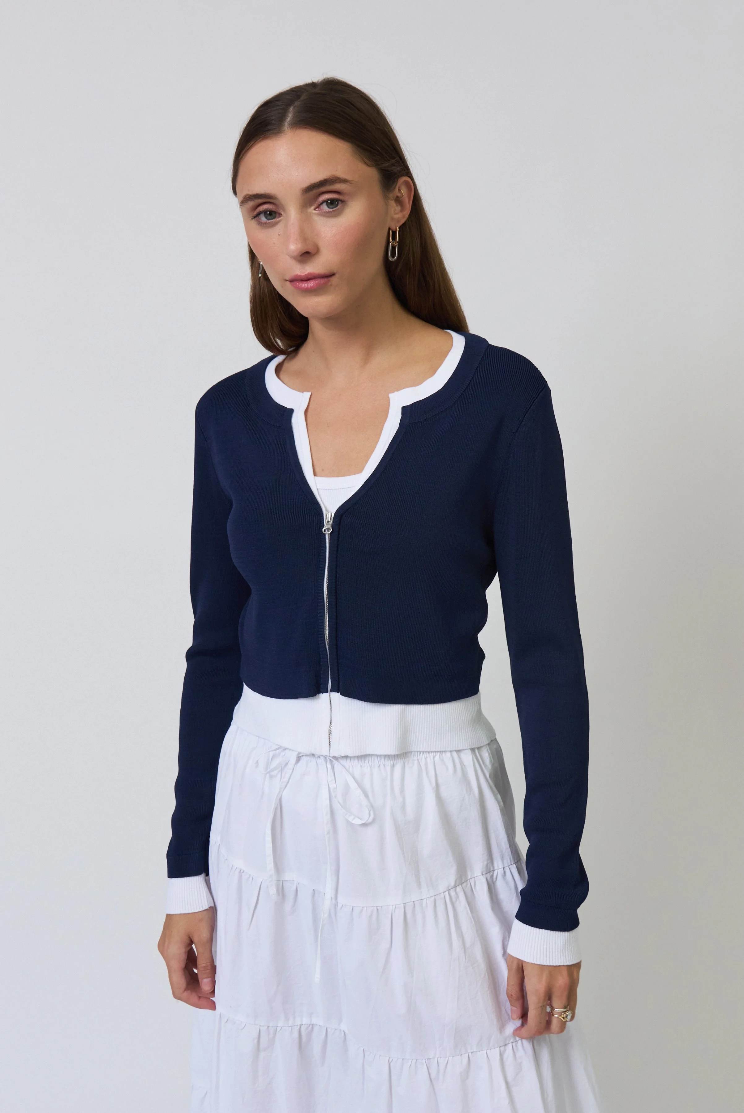 DOUBLE LAYER CARDIGAN