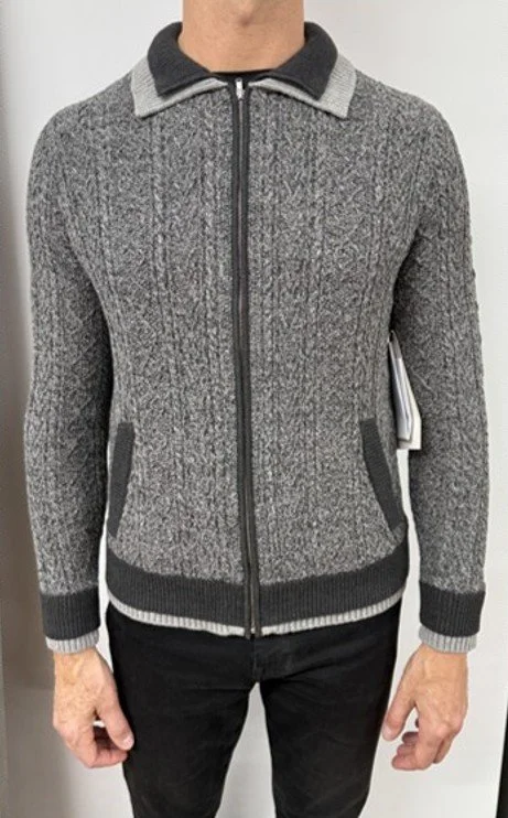MENS DOUBLE LAYER FULL ZIP SWEATER