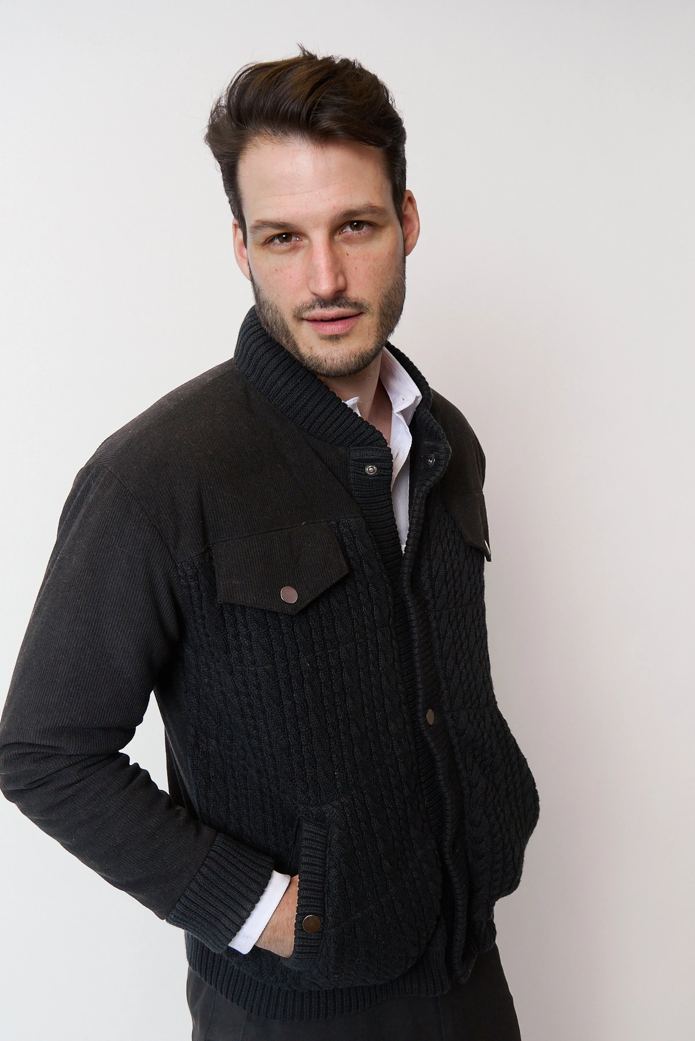 MENS CABLED PUFFER JACKET