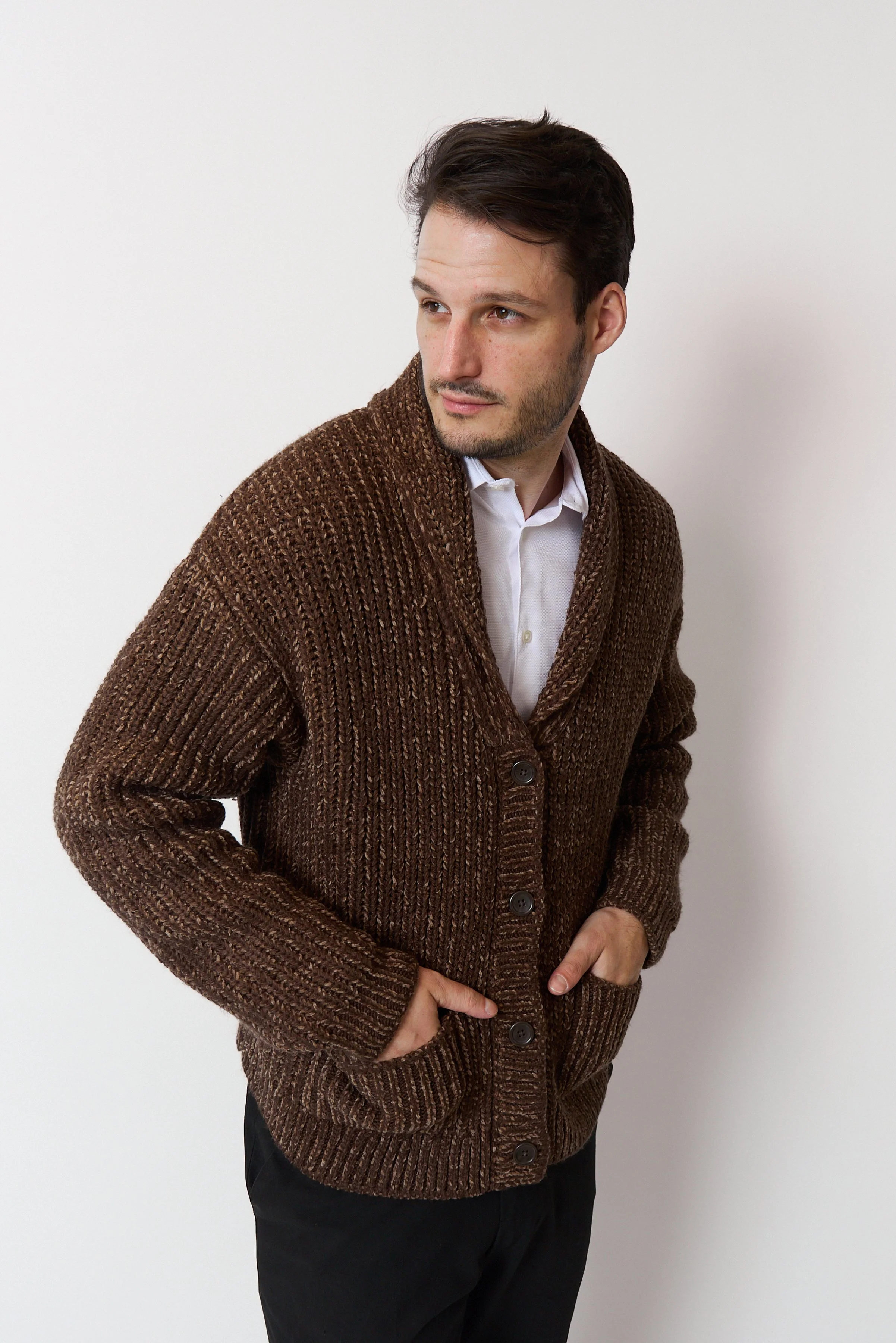 MENS CHENILLE CARDIGAN