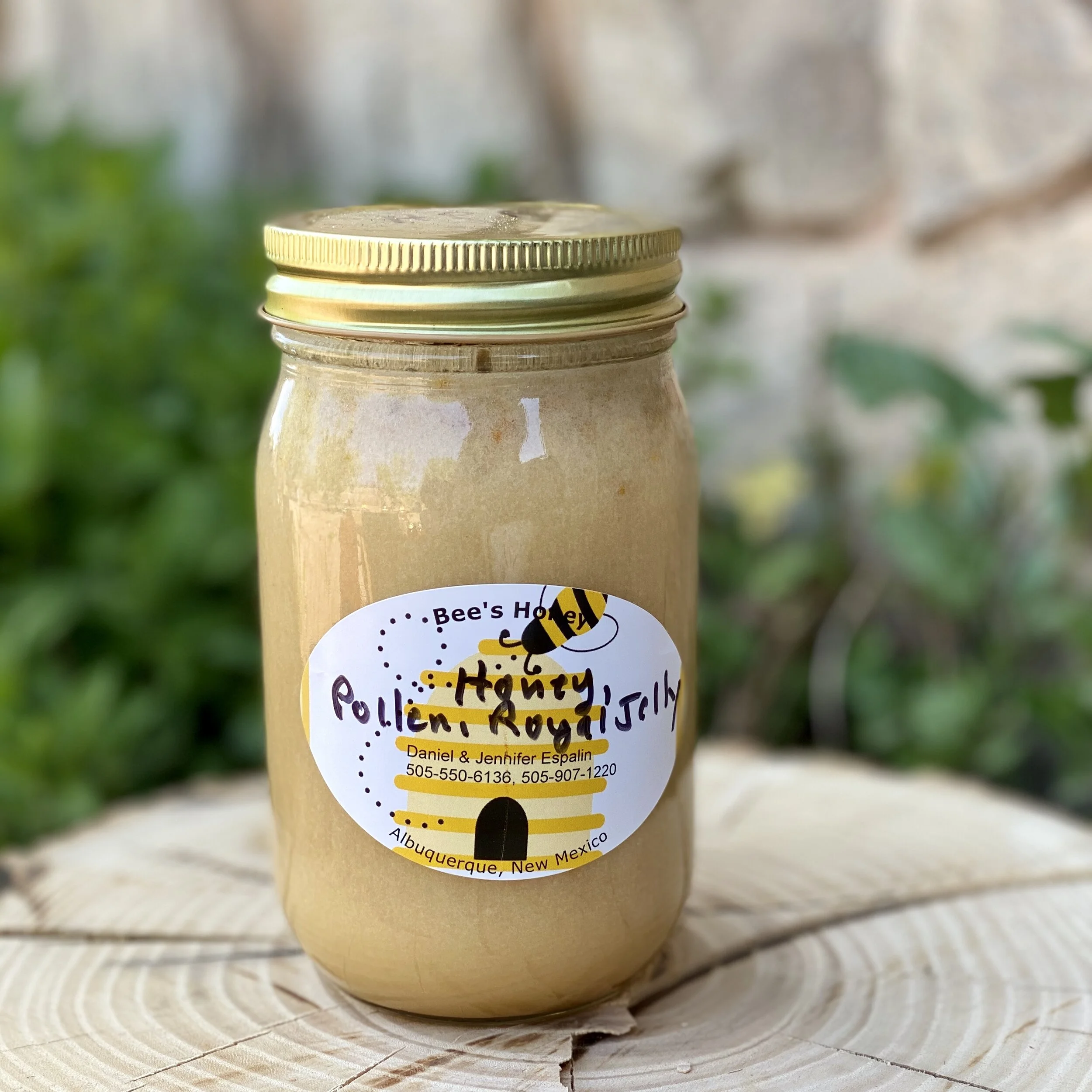 Honey, Pollen, Royal Jelly Blend -1.5lb. Jar