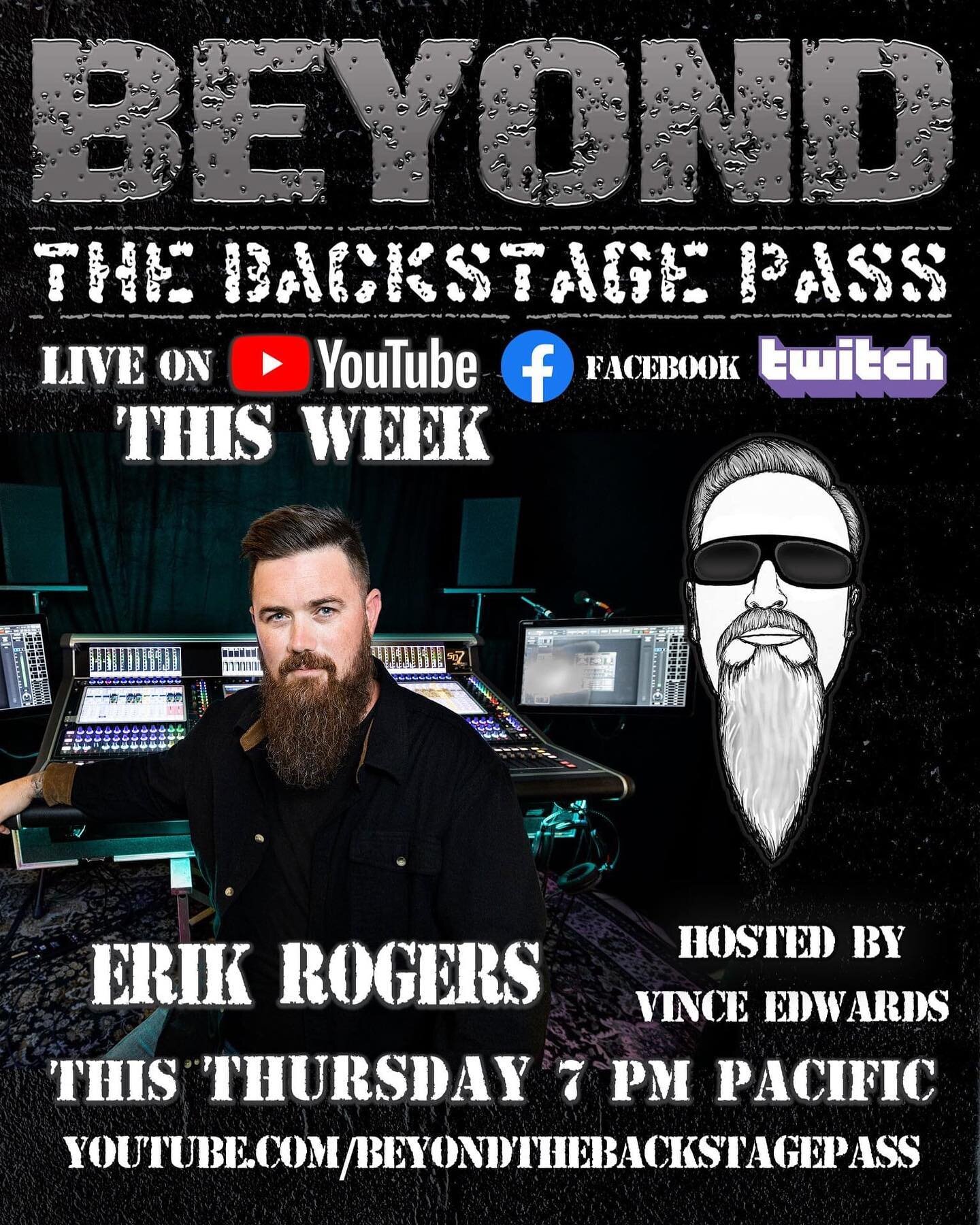 Set a reminder for tomorrow night.  10pm EST I&rsquo;m talking LIVE with @vinceedwards2112 on @beyond_the_backstage_pass 

Starting 2022 off right!

#audioengineer #bands #BigRockShow #concerts #FOHEngineer #gig #happiness #helloootv #helloooproducti