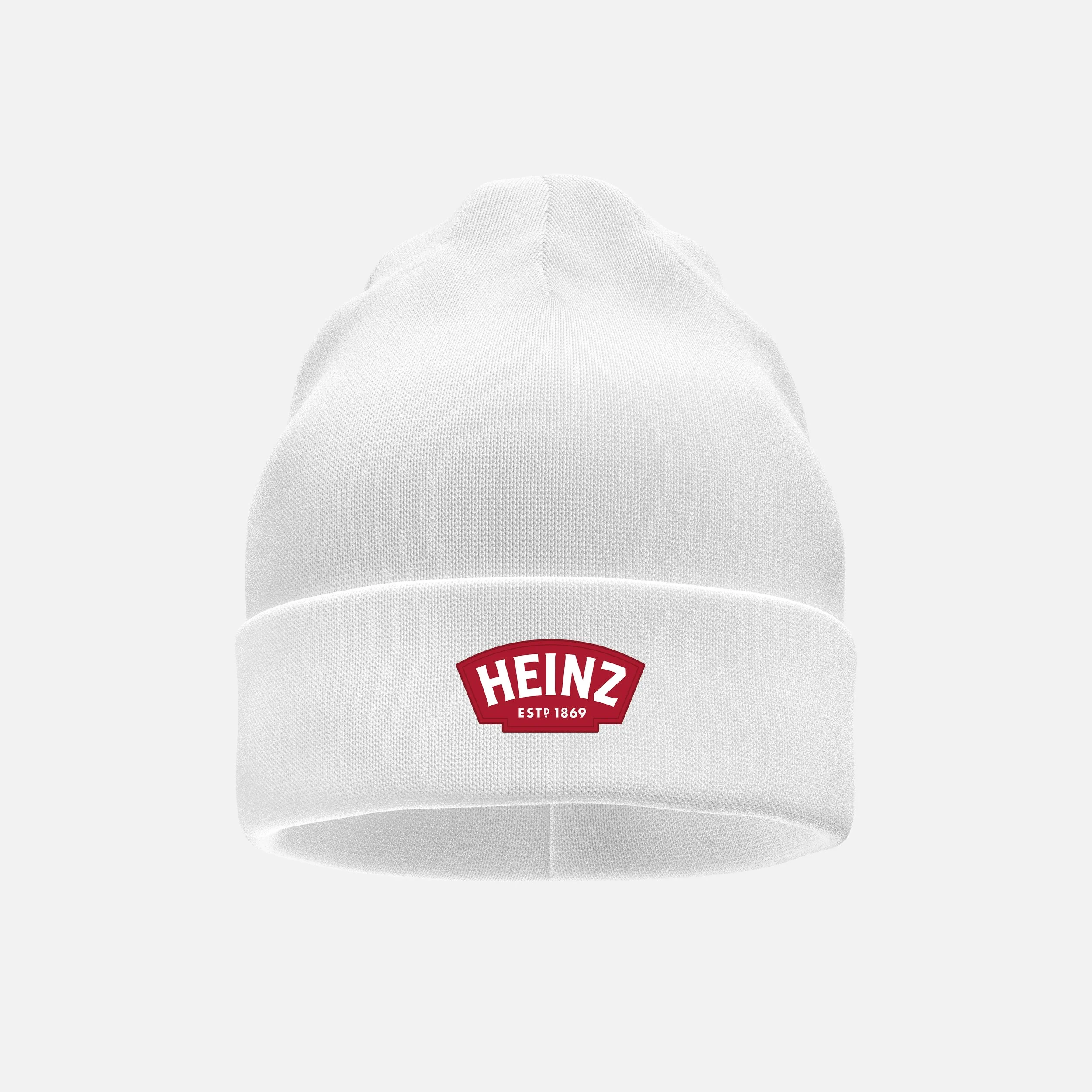 White beanie with Heinz logo