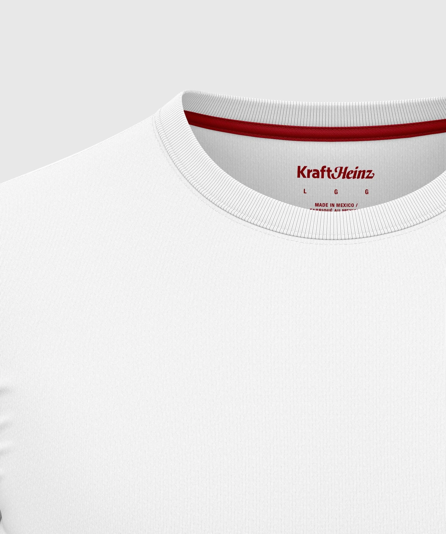 White t-shirt with "Kraft Heinz" label