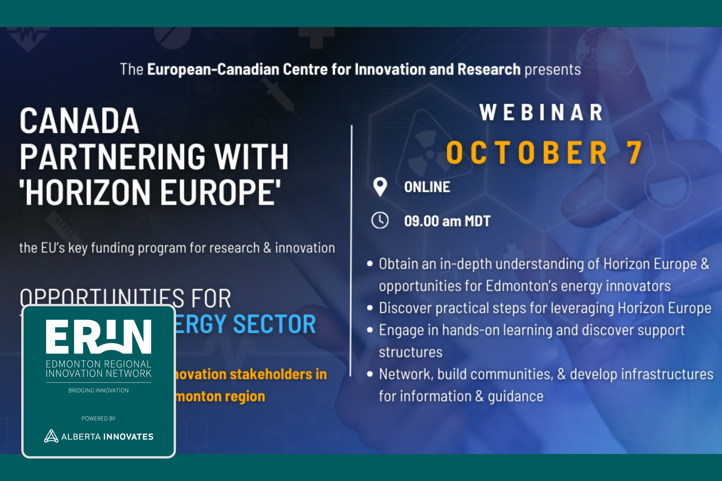 Horizon Europe Webinar: Opportunities for Edmonton’s Clean Energy Sector | ECCIR