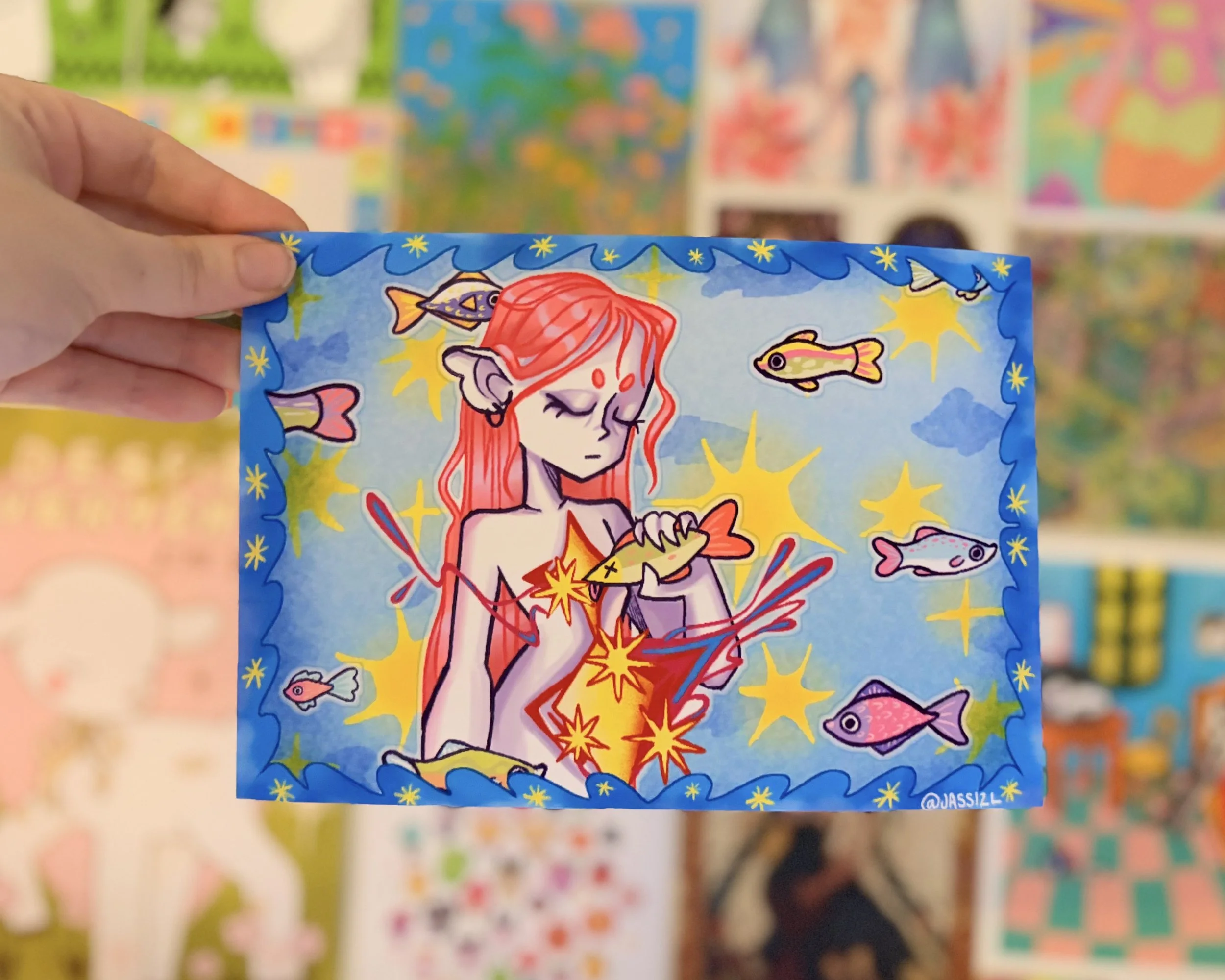 Fish chest: Original Art print