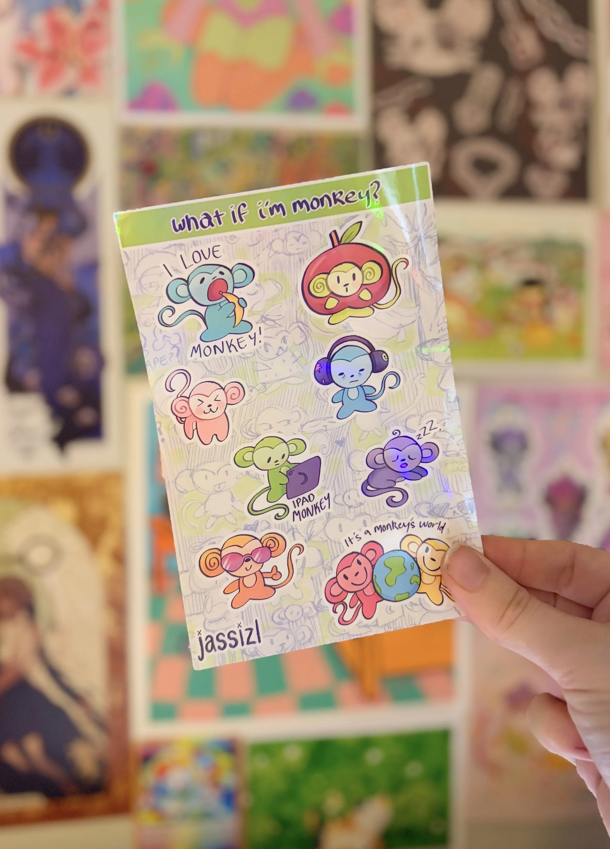 Monkey sticker sheet