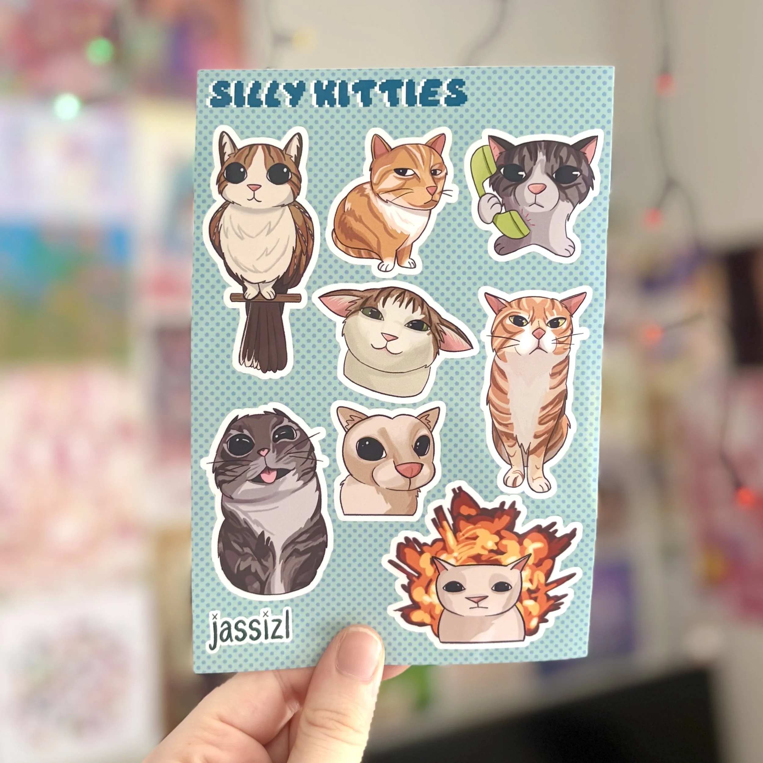 Silly Kitties sticker sheet