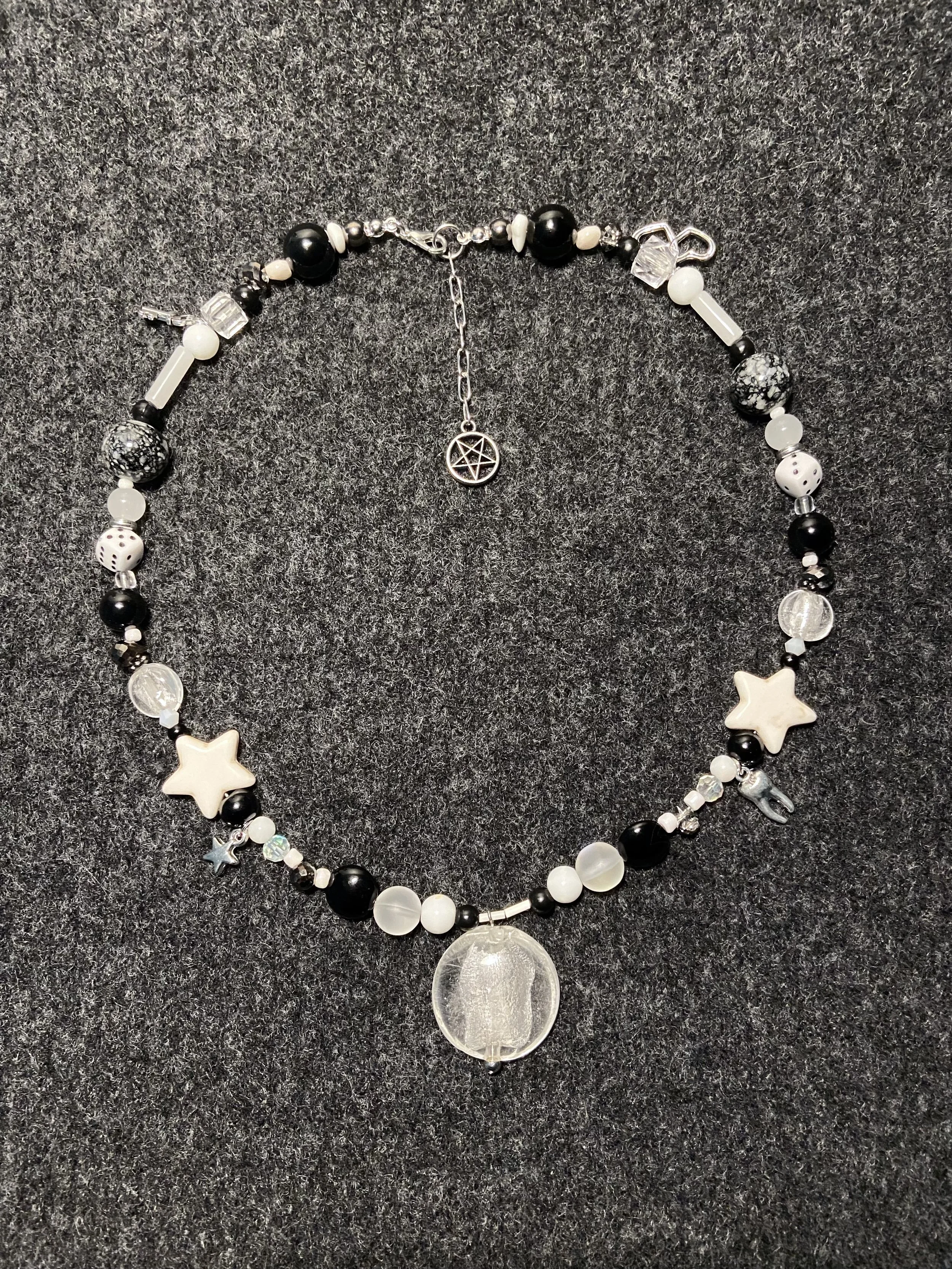 White Gemstone Necklace | Handmade